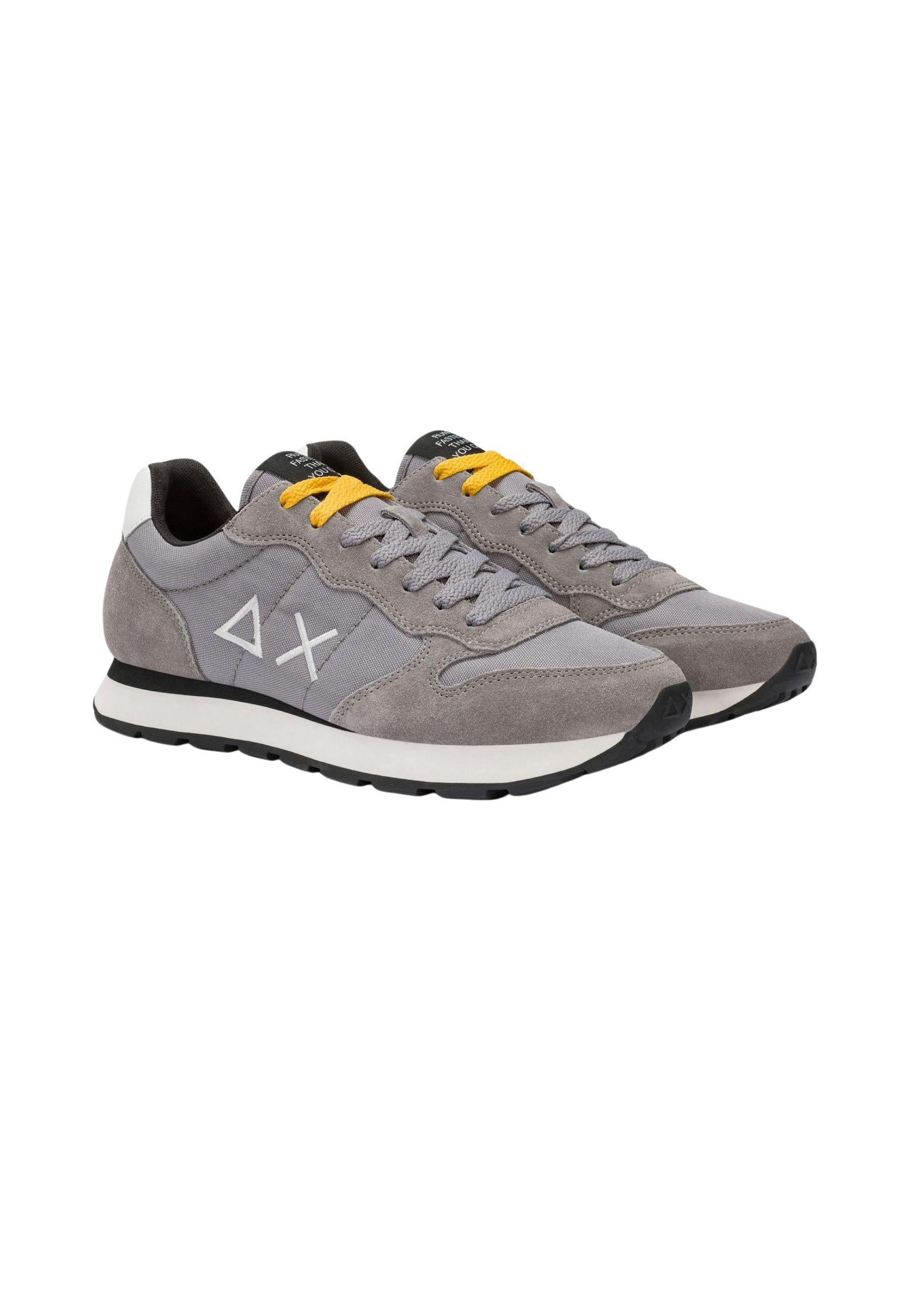 Sneaker Tom in nylon e suede grigio medio 