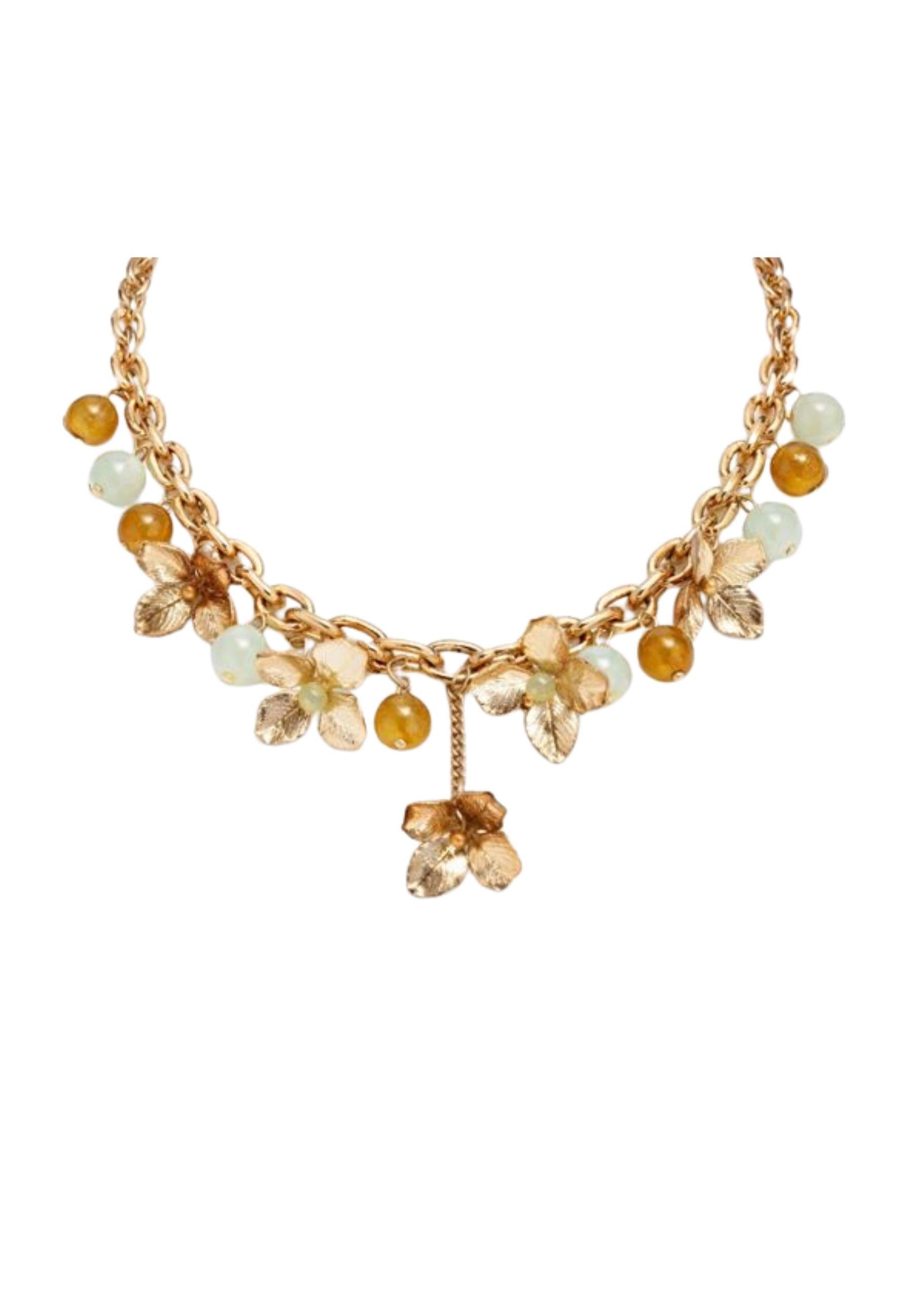 Collana a catena con charms floreali 