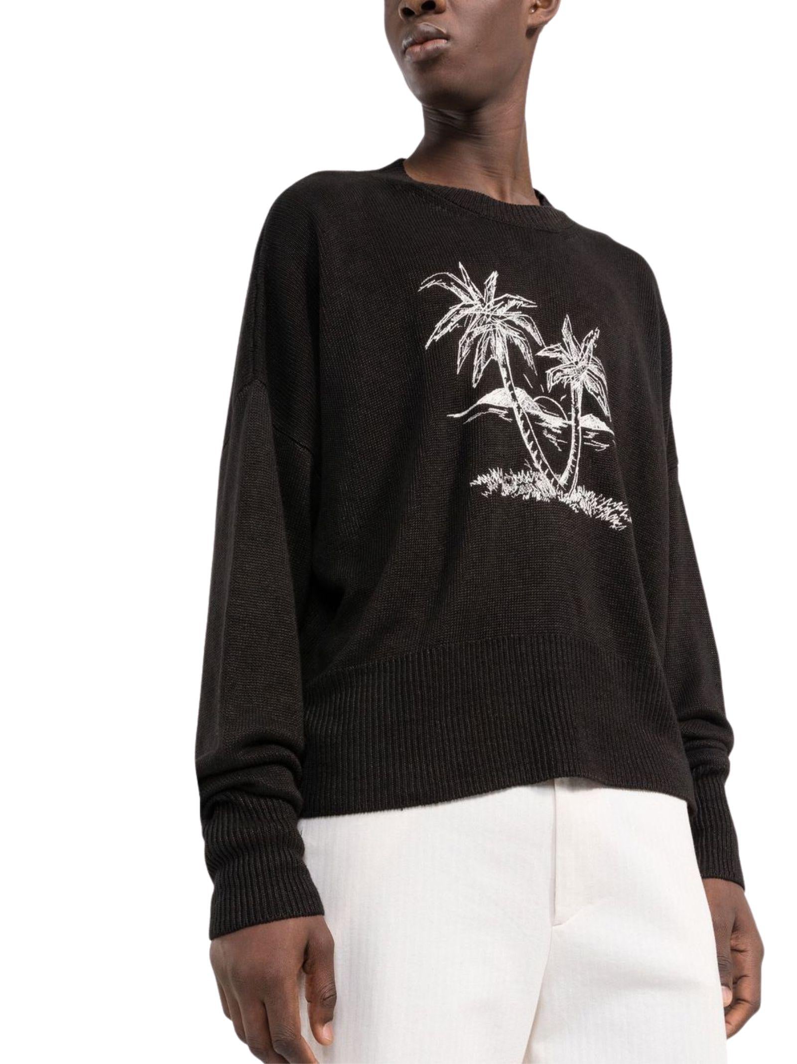 Maglia in lino con stampa Palm Tree<BR/><BR/> 