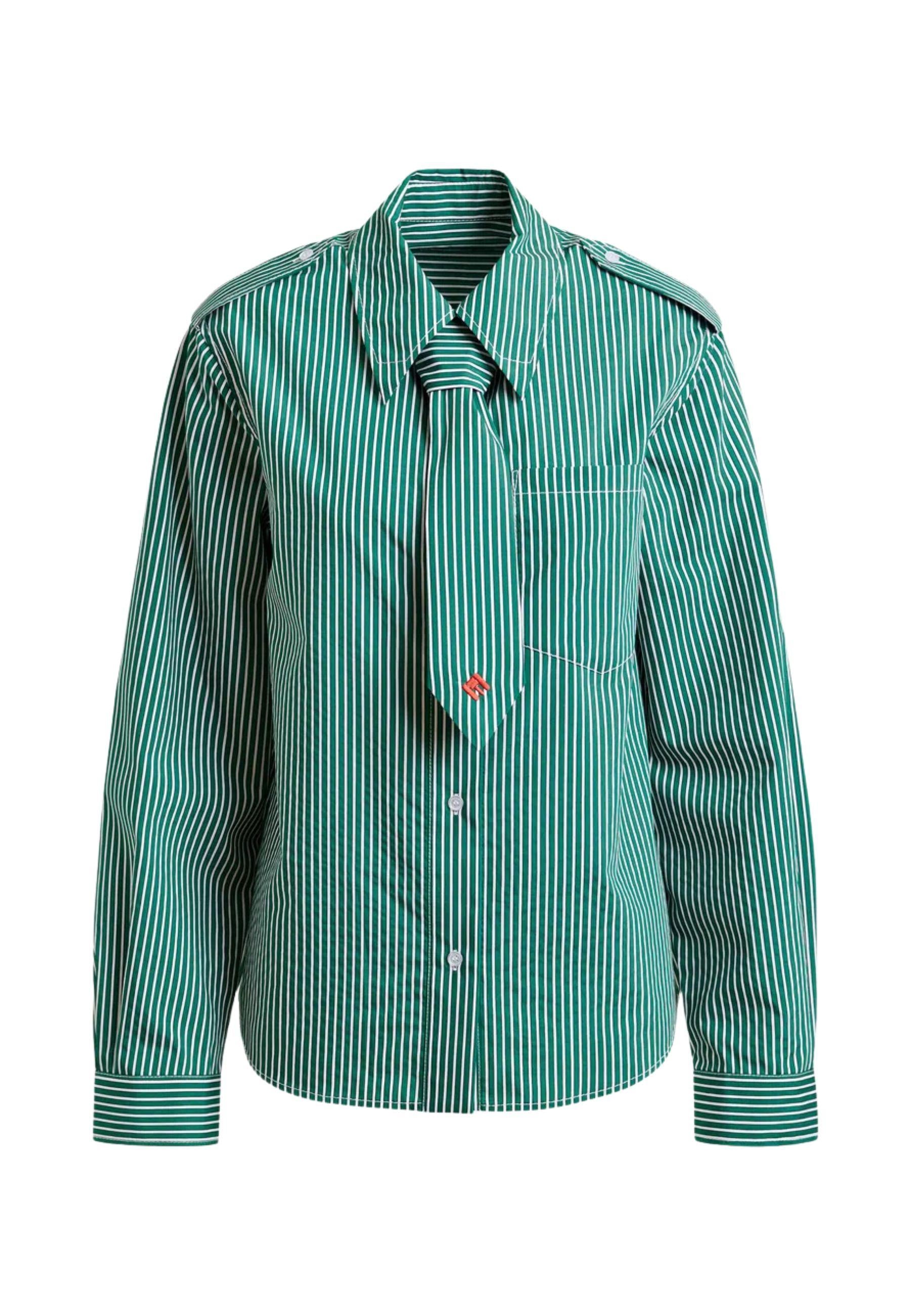 Camicia boxy a righe con fiocco removibile - Essentiel Antwerp 