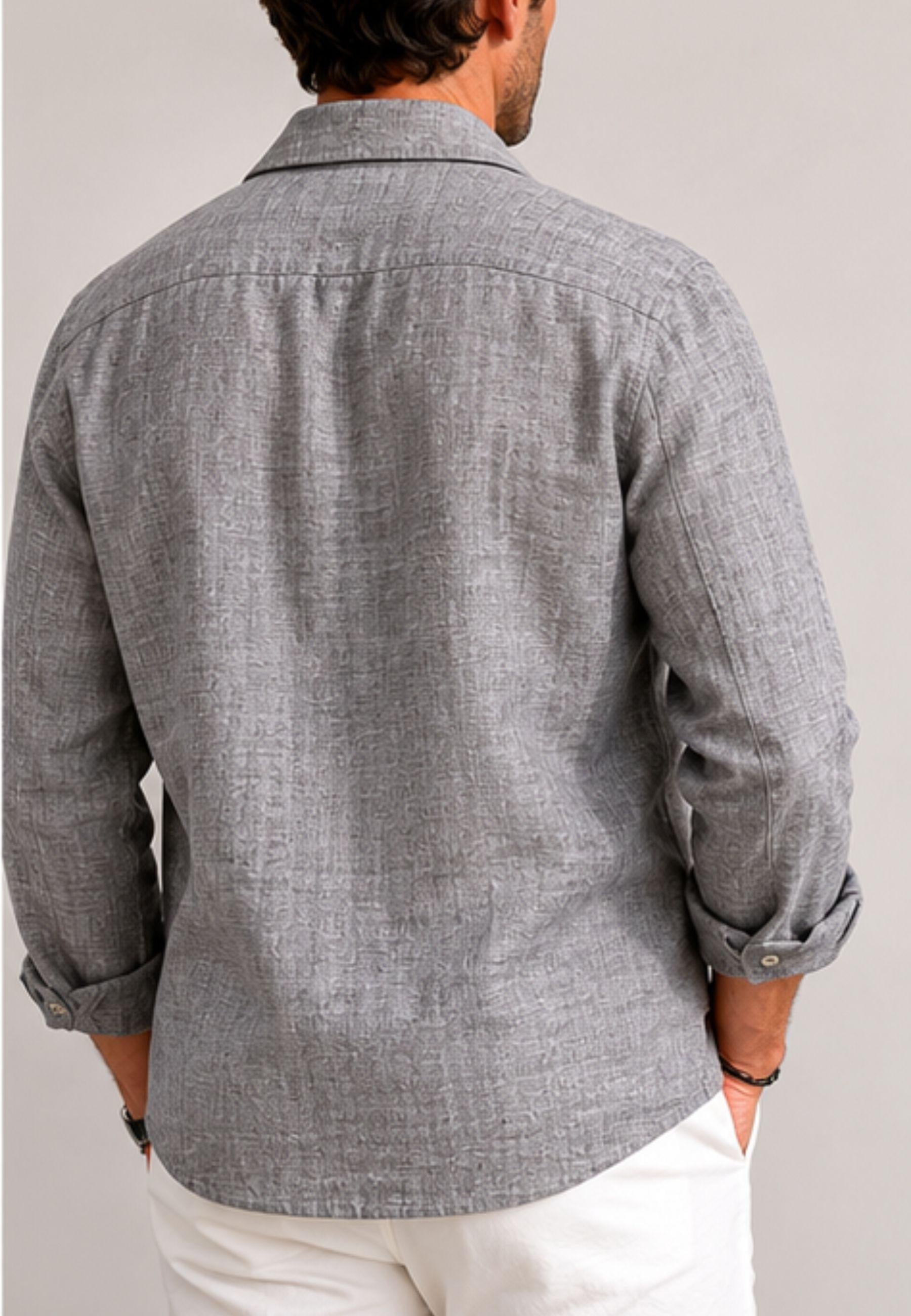 Camicia Giacca Briglia John in Lino Raffia 