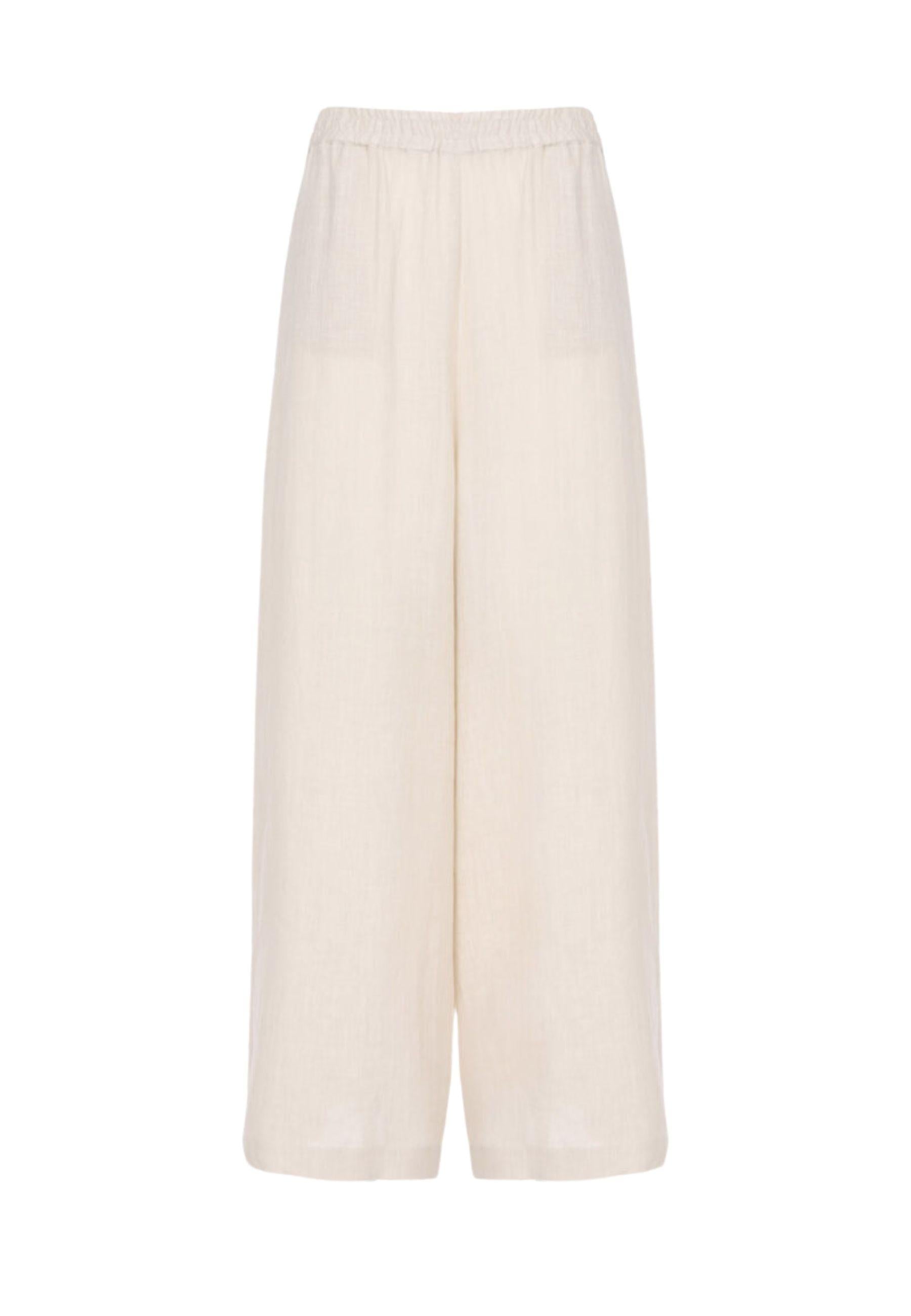 PANTALONE MAXI PALAZZO IN LINO 