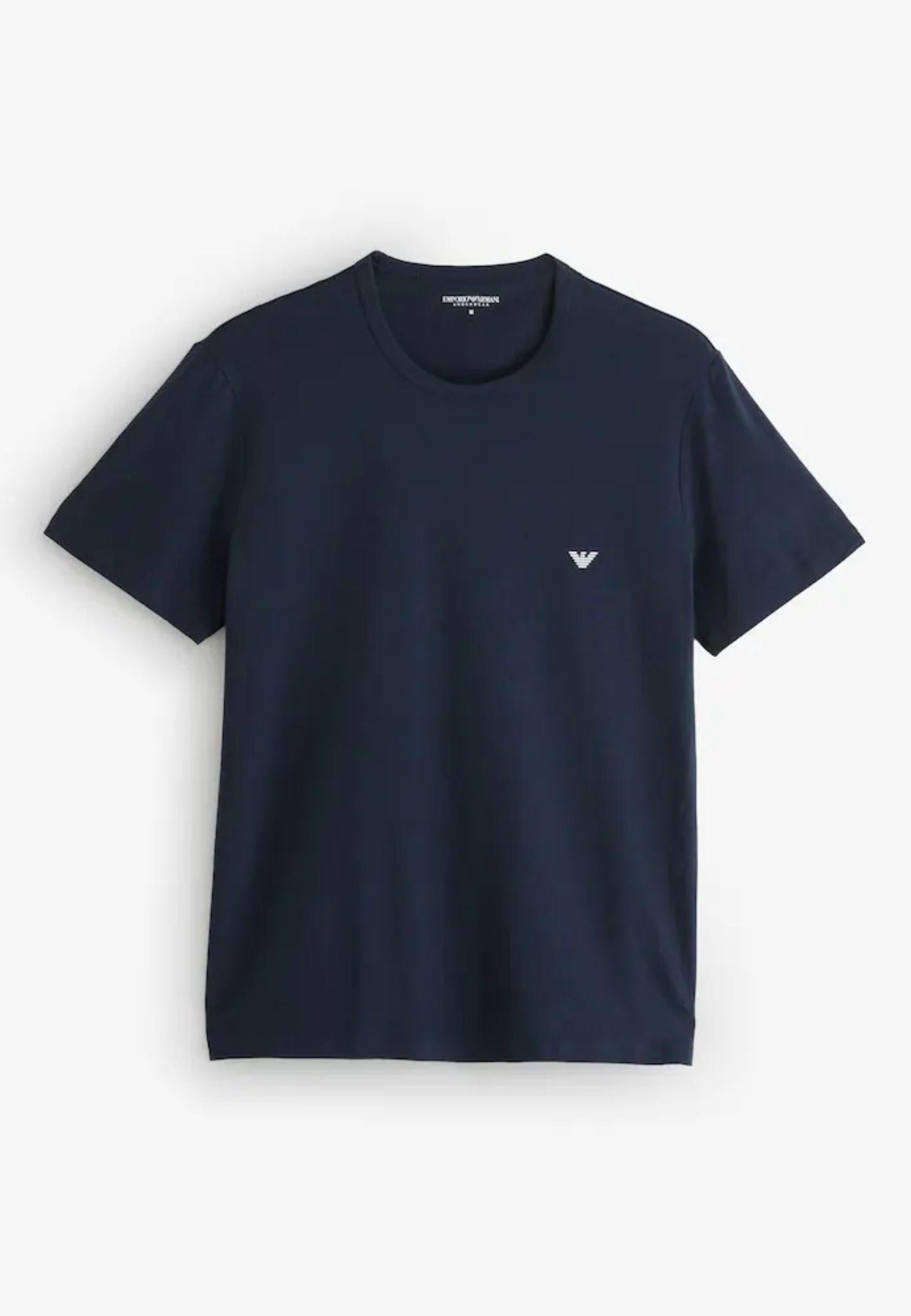 Emporio Armani - T-Shirt Uomo Pack 2 Blu Navy - Vestibilità Regolare 