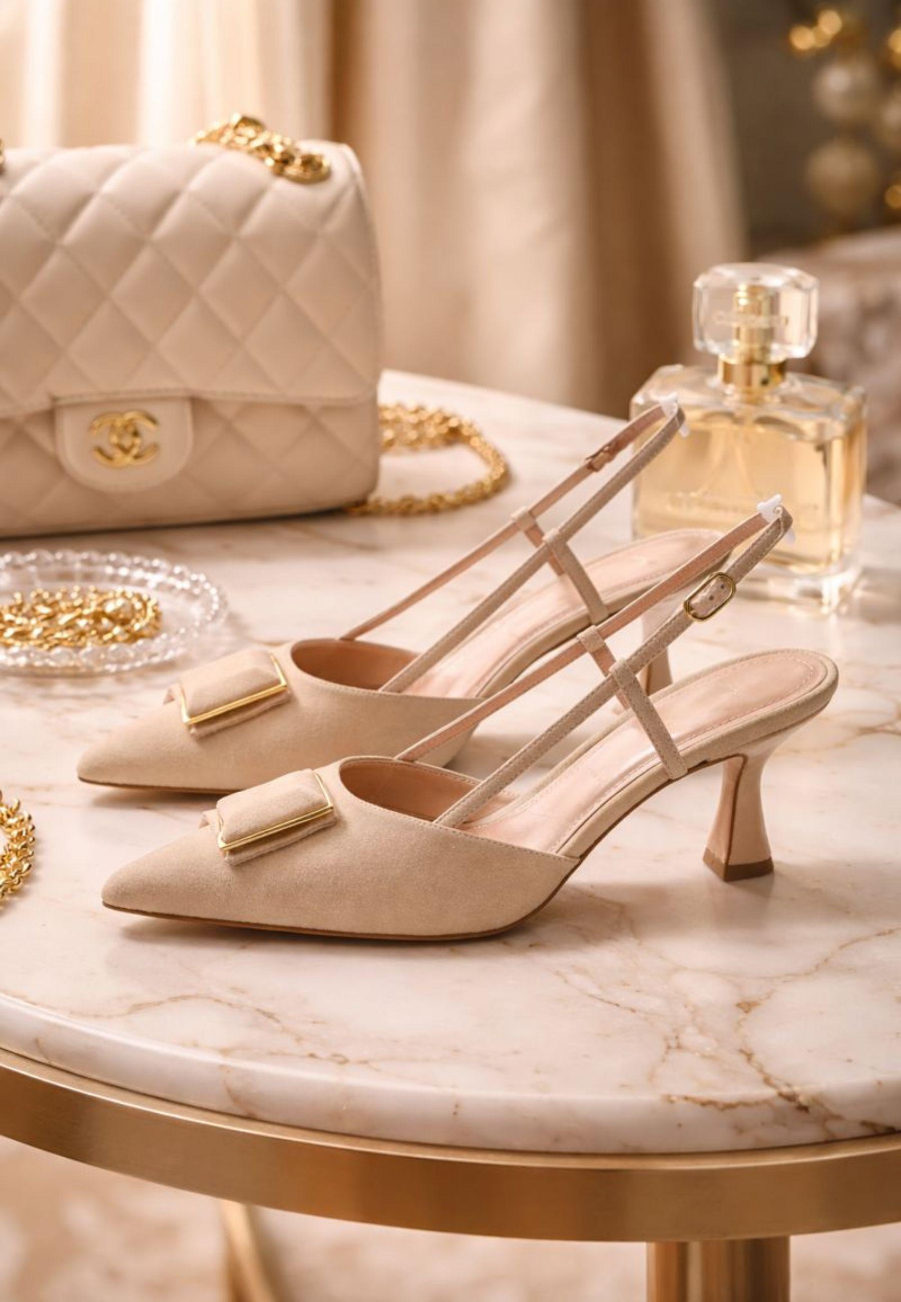 Francesco Sacco - Décolleté slingback con tacco sagomato 