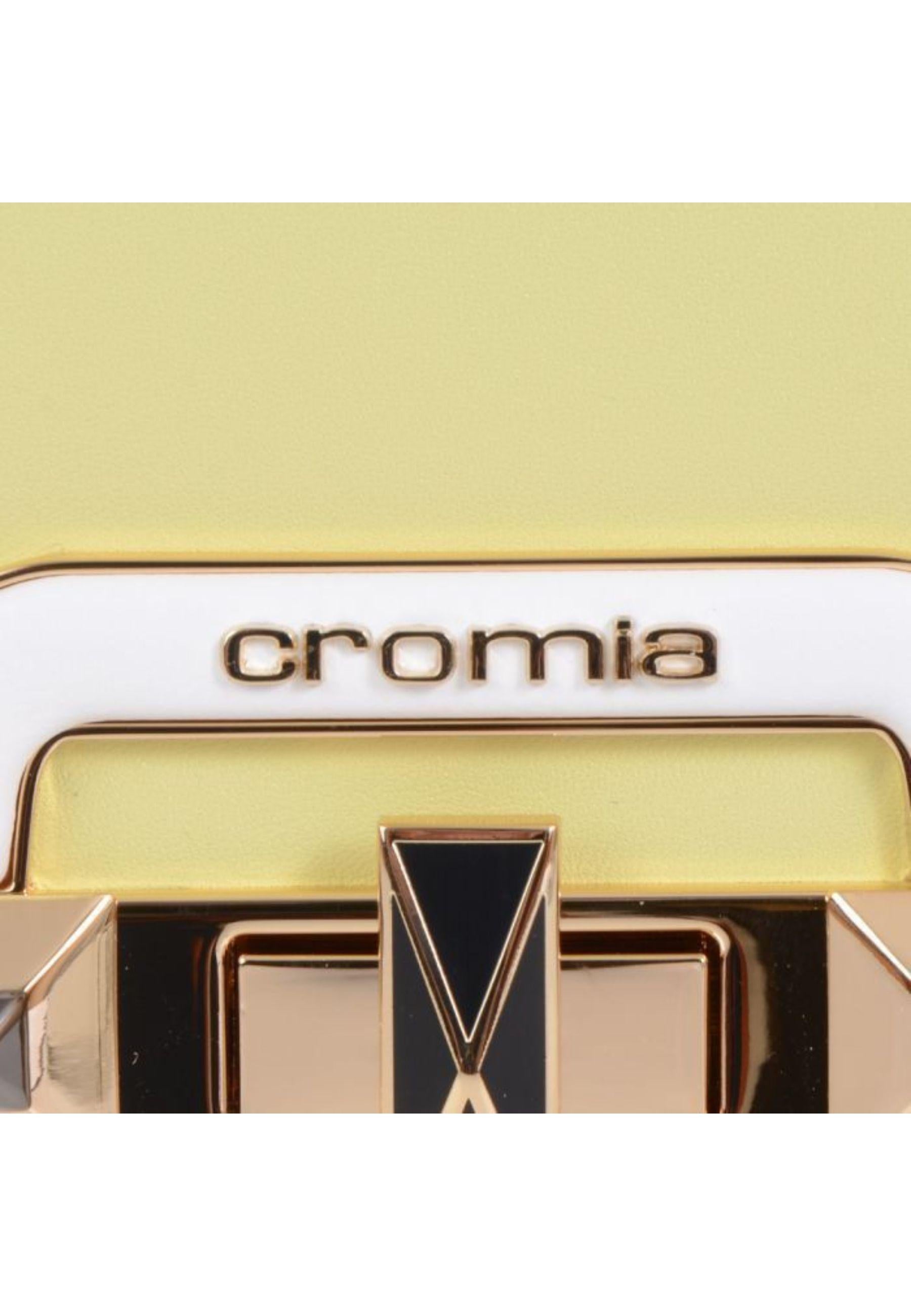 Borsa a mano Cromia in pelle multicolor con patta e chiusura gioiello 