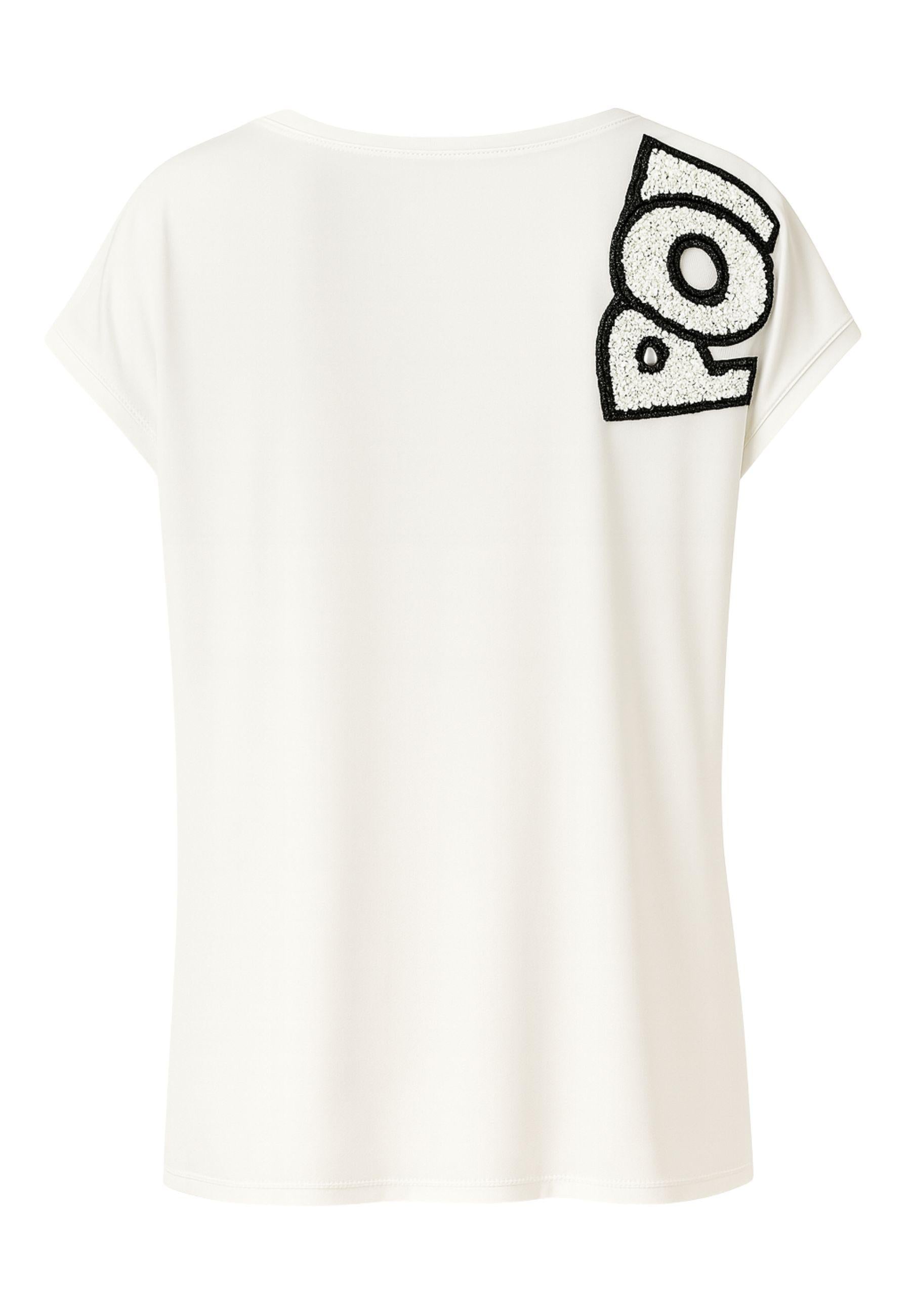 T-shirt DonnaG con Spallina Ricamata - Bianco Ottico 