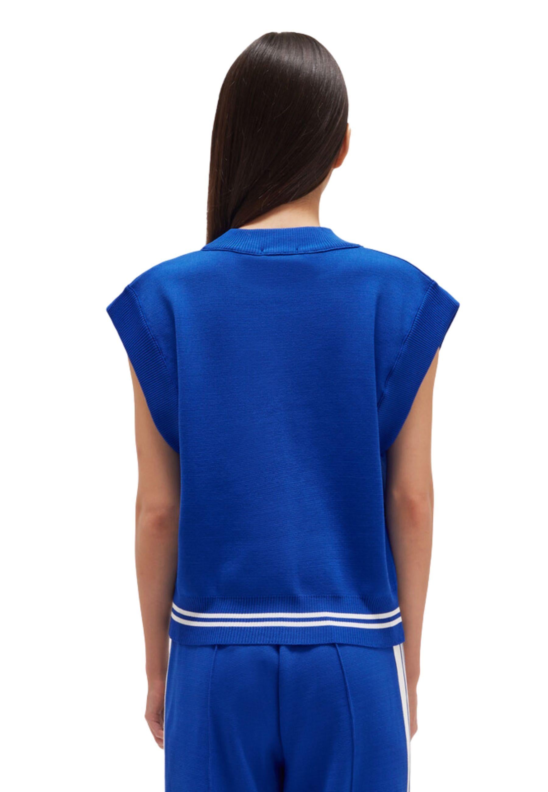 GILET IN VISCOSA BOXY FIT BLU ELETTRICO 