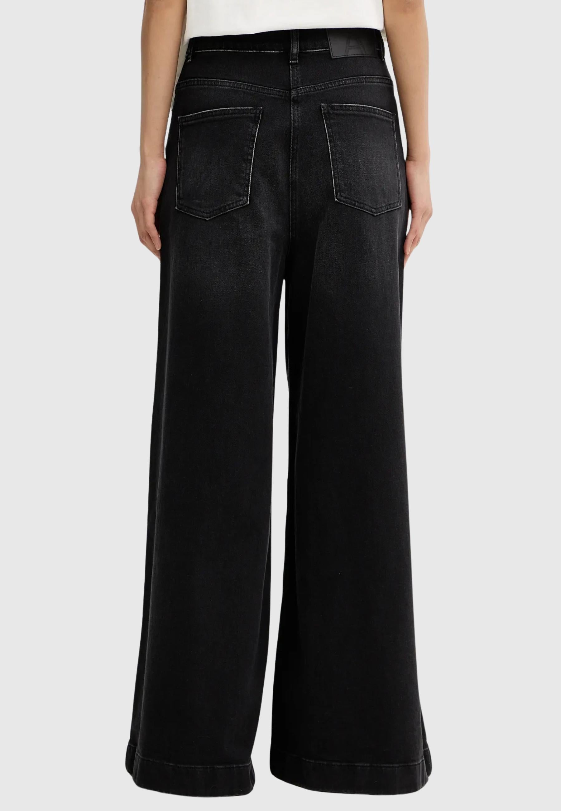 Jeans Wide Leg Donna - Nero 