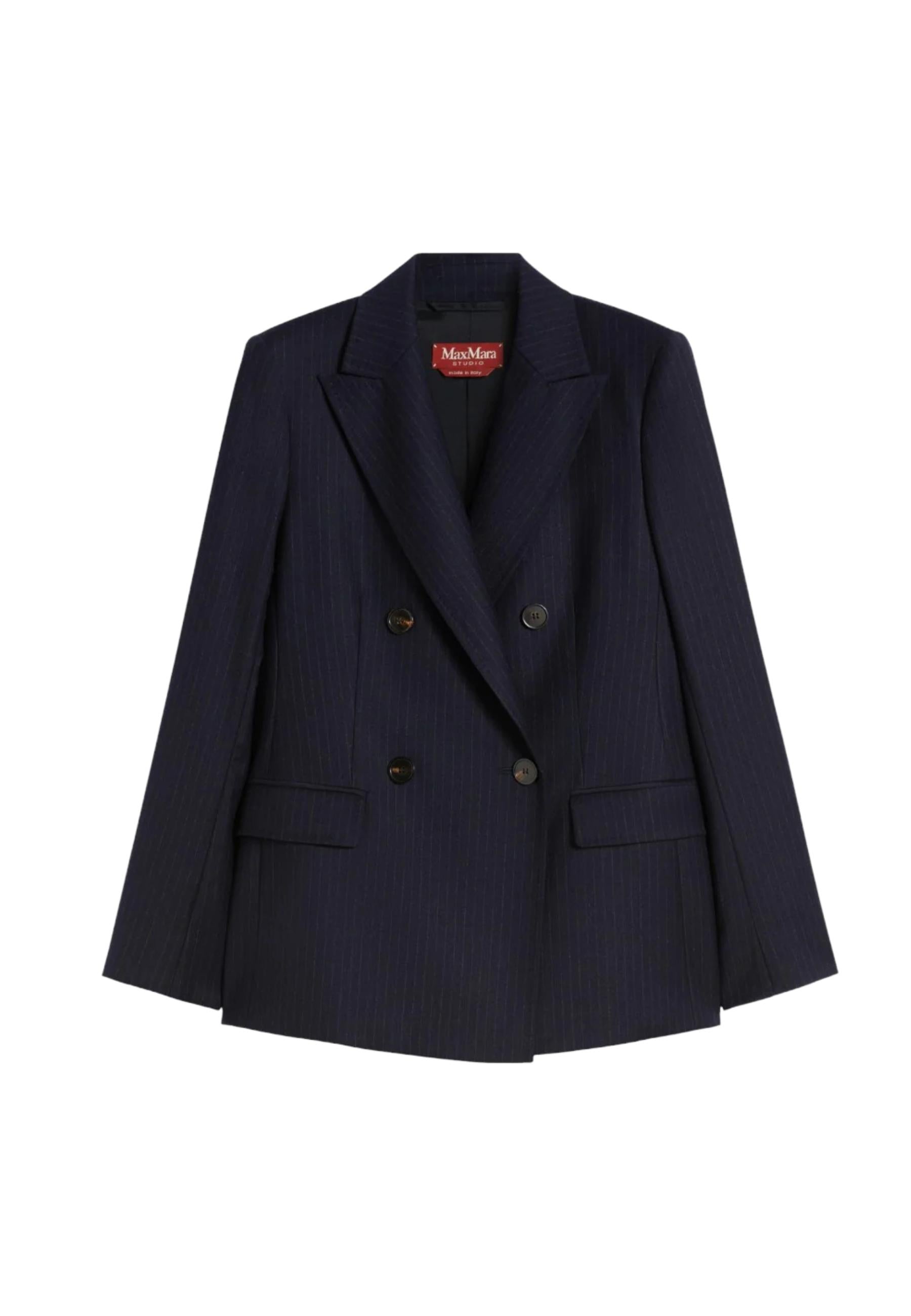 Max Mara Studio Giacca Donna Pucci in flanella di lana stretch gessata 