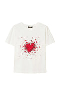 Camiseta con estampado y strass Actitude