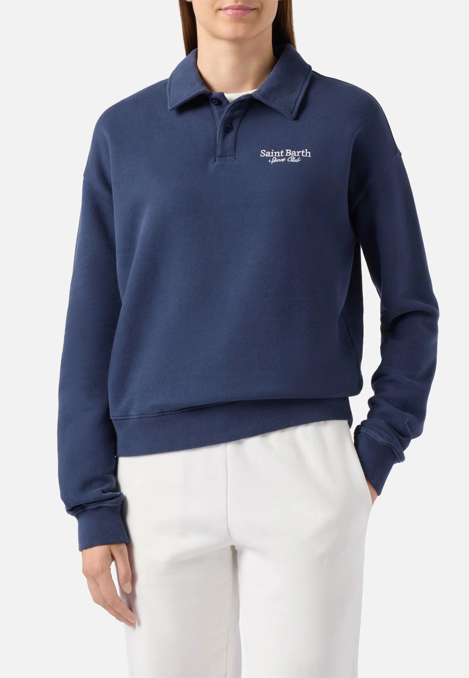 MC2 Saint Barth - Felpa Berenice blu con ricamo Saint Barth Sport Club 