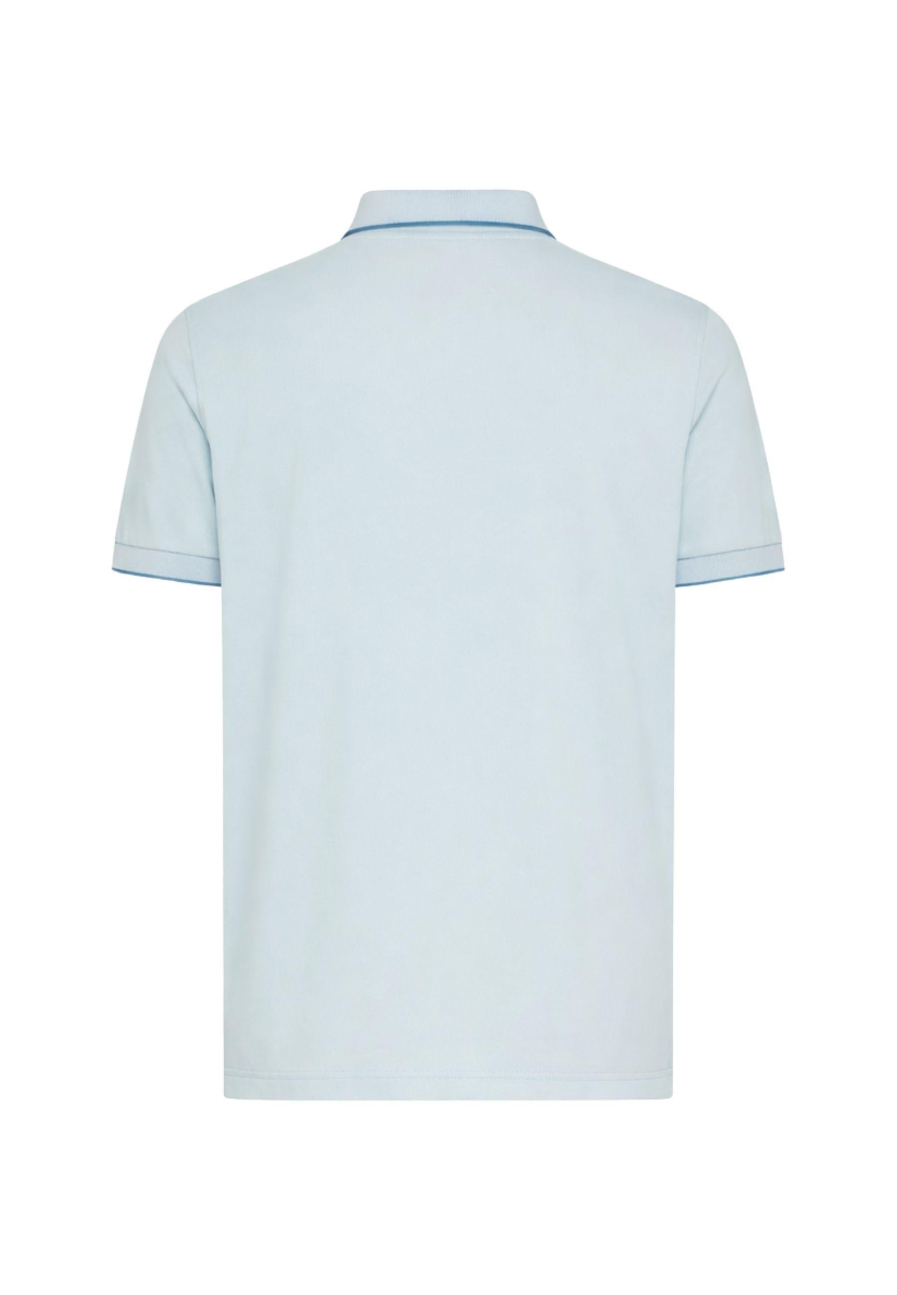 Polo con dettagli a contrasto in cotone azzurro 