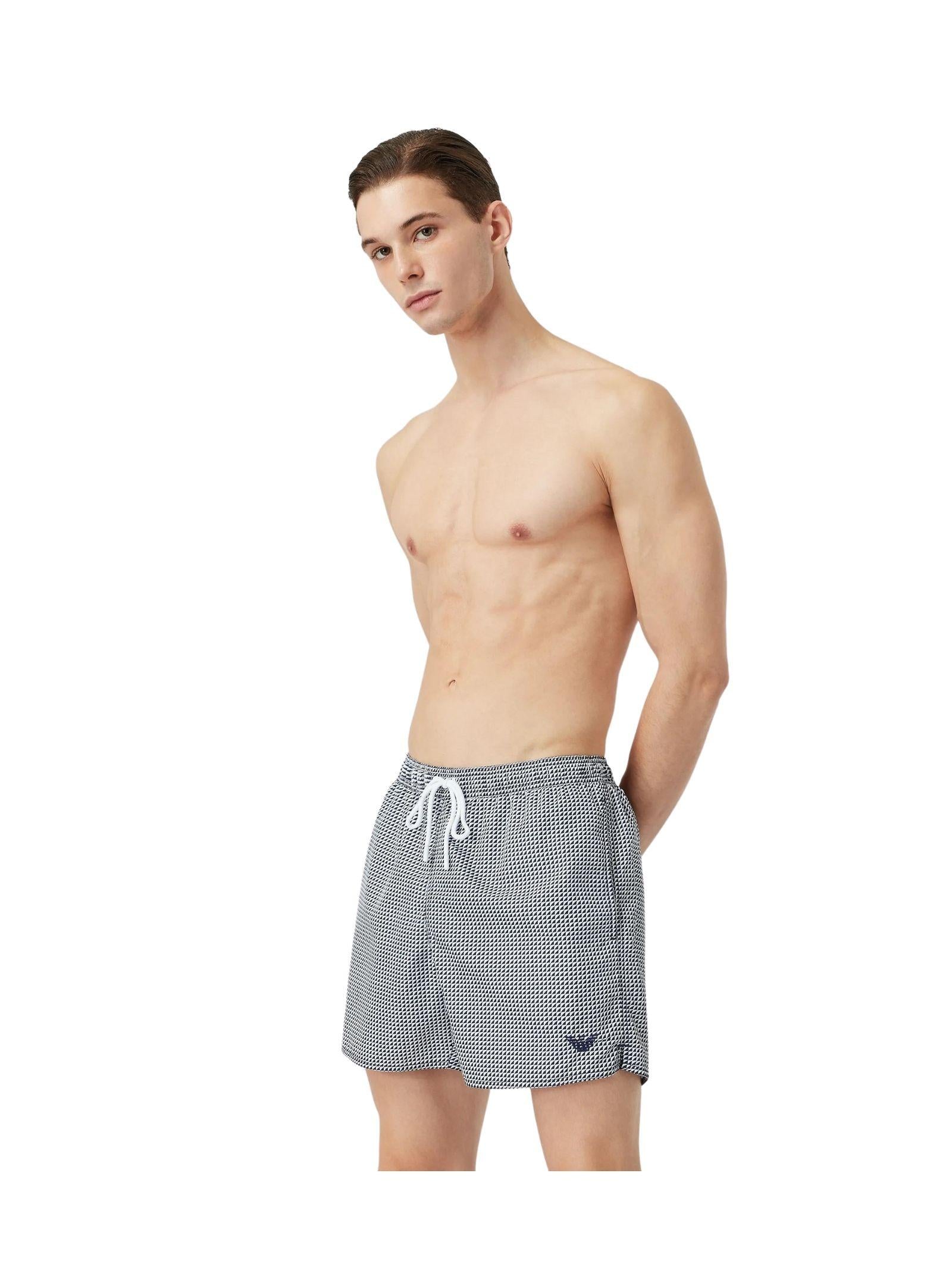 Costume boxer con micro pattern 