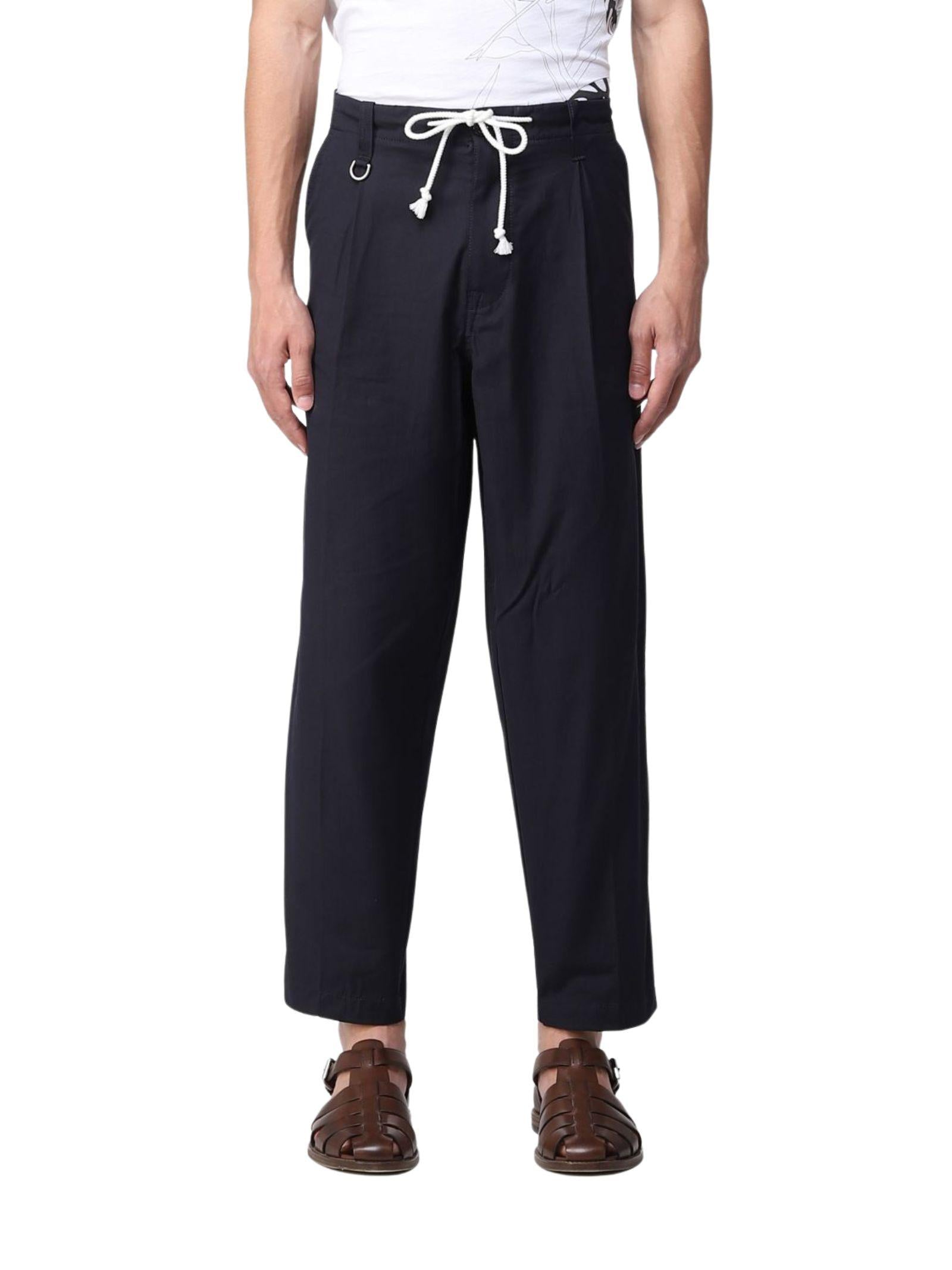 Pantalone in cotone con coulisse in vita 