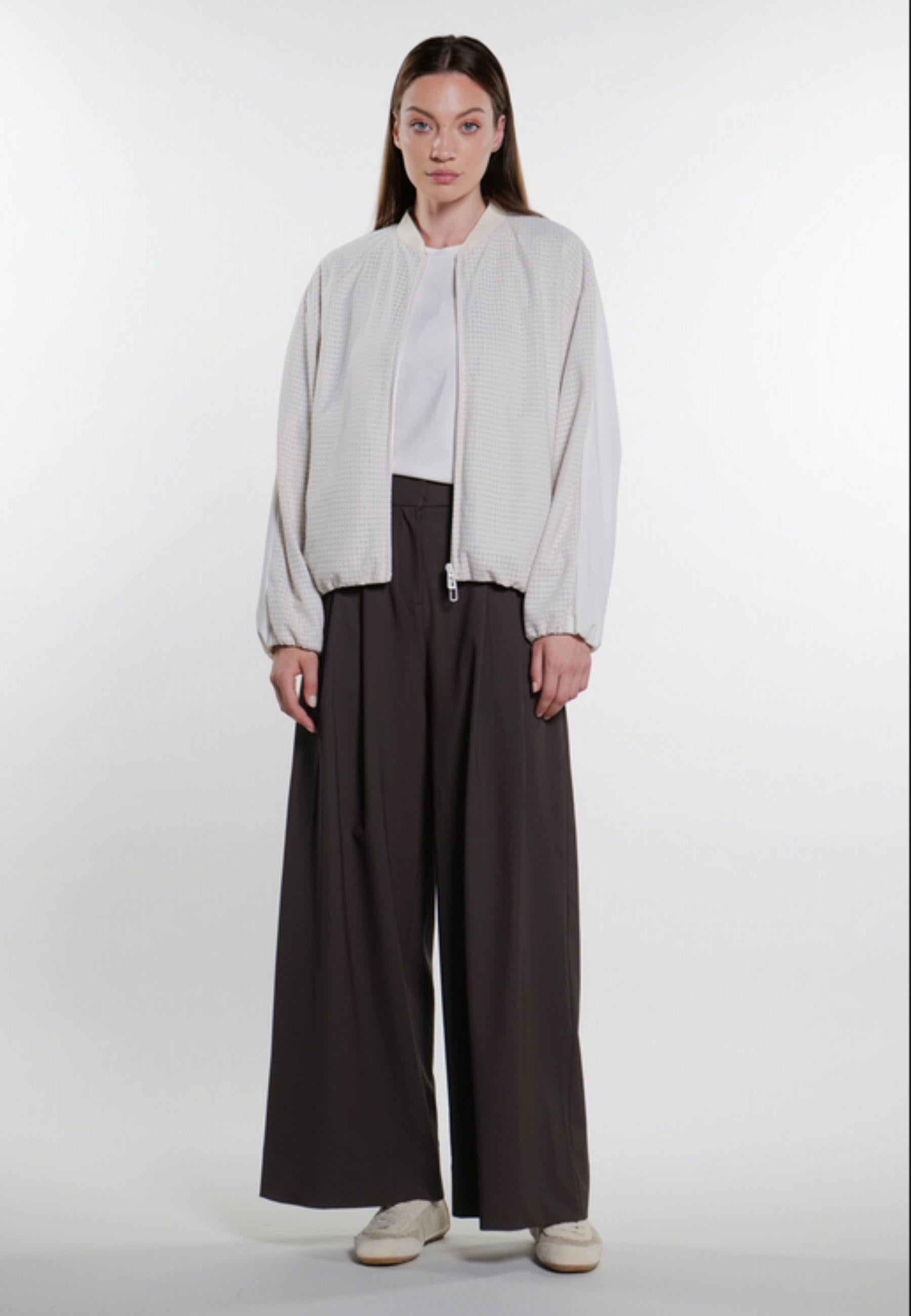 Giacca corta oversize in rete tecnica bi-stretch - DUNO 
