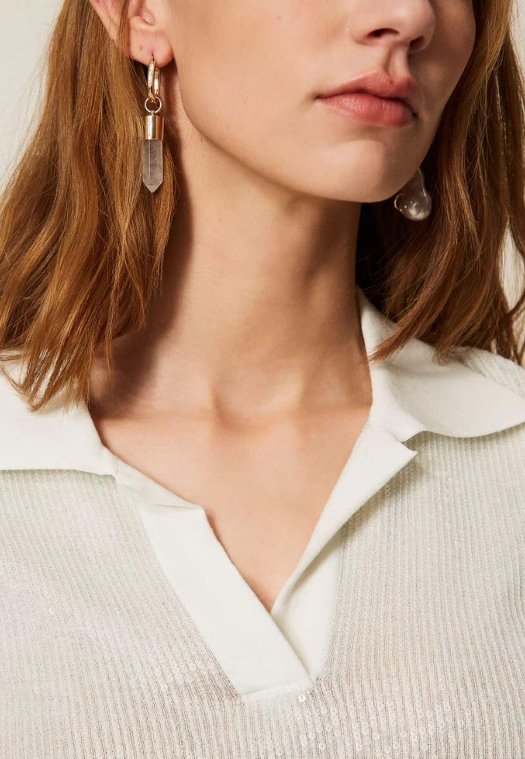 Maglia a polo con paillettes 