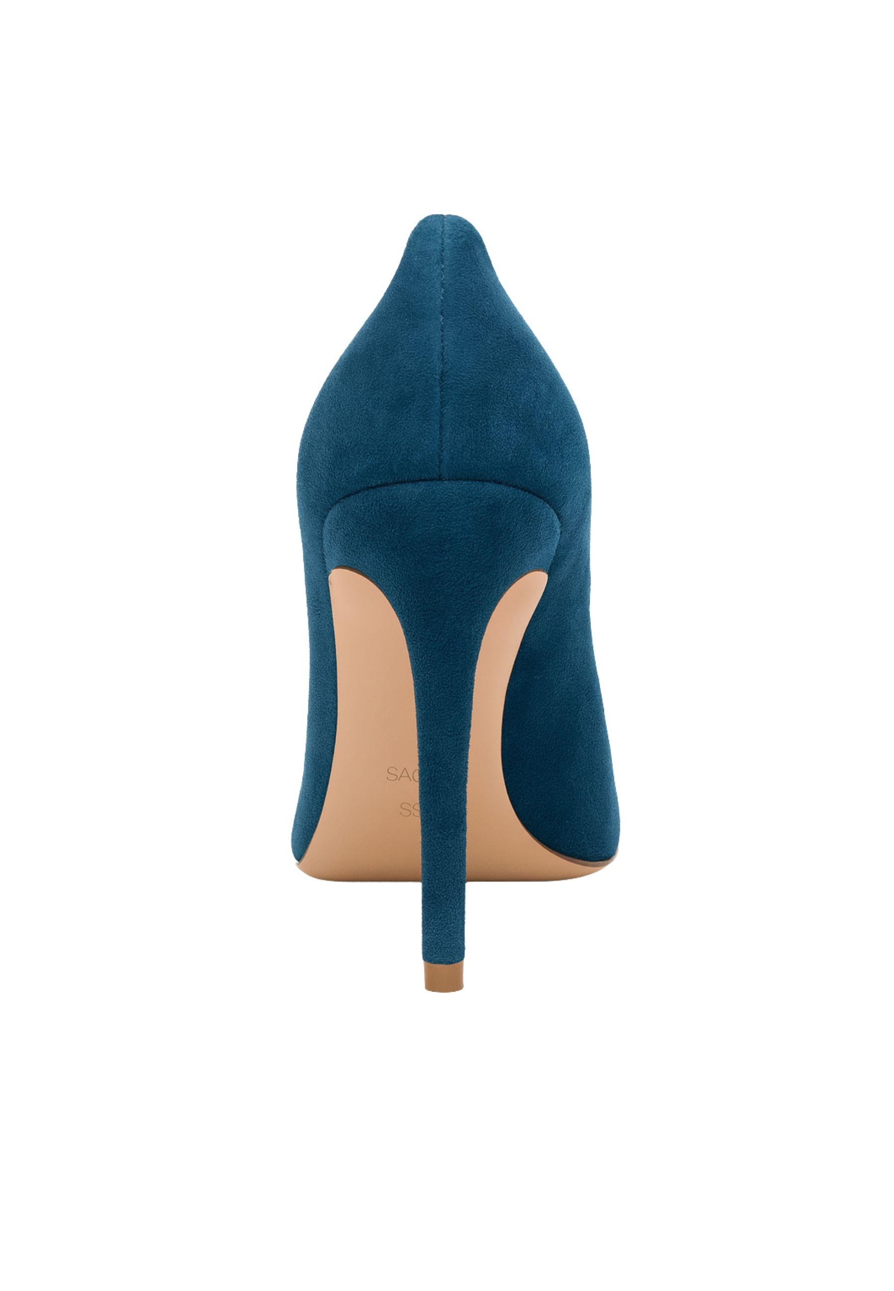 Francesco Sacco - Décolleté in Camoscio Blu con Tacco 10 cm 