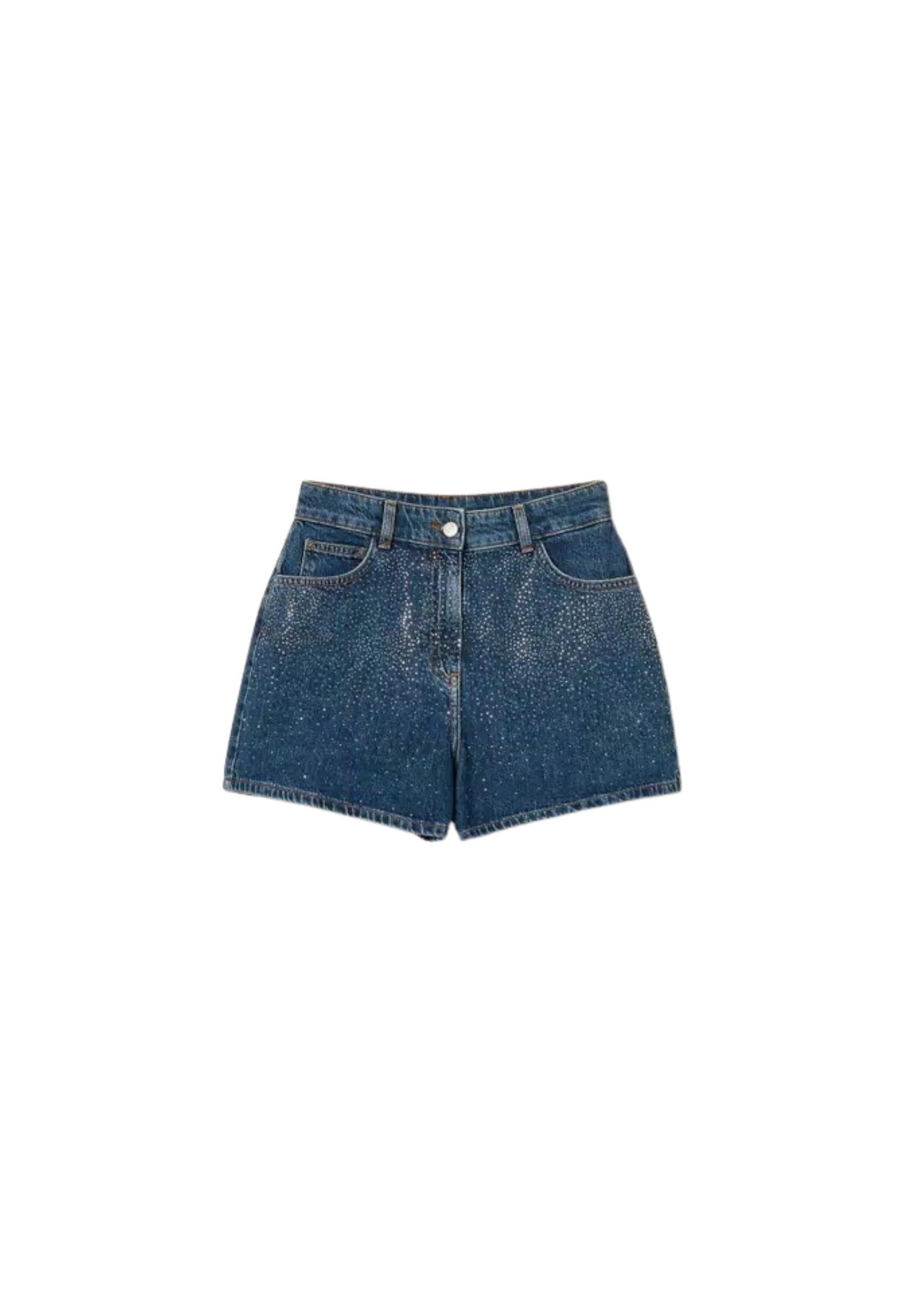 Shorts Denim Actitude con Strass Dégradé Donna 