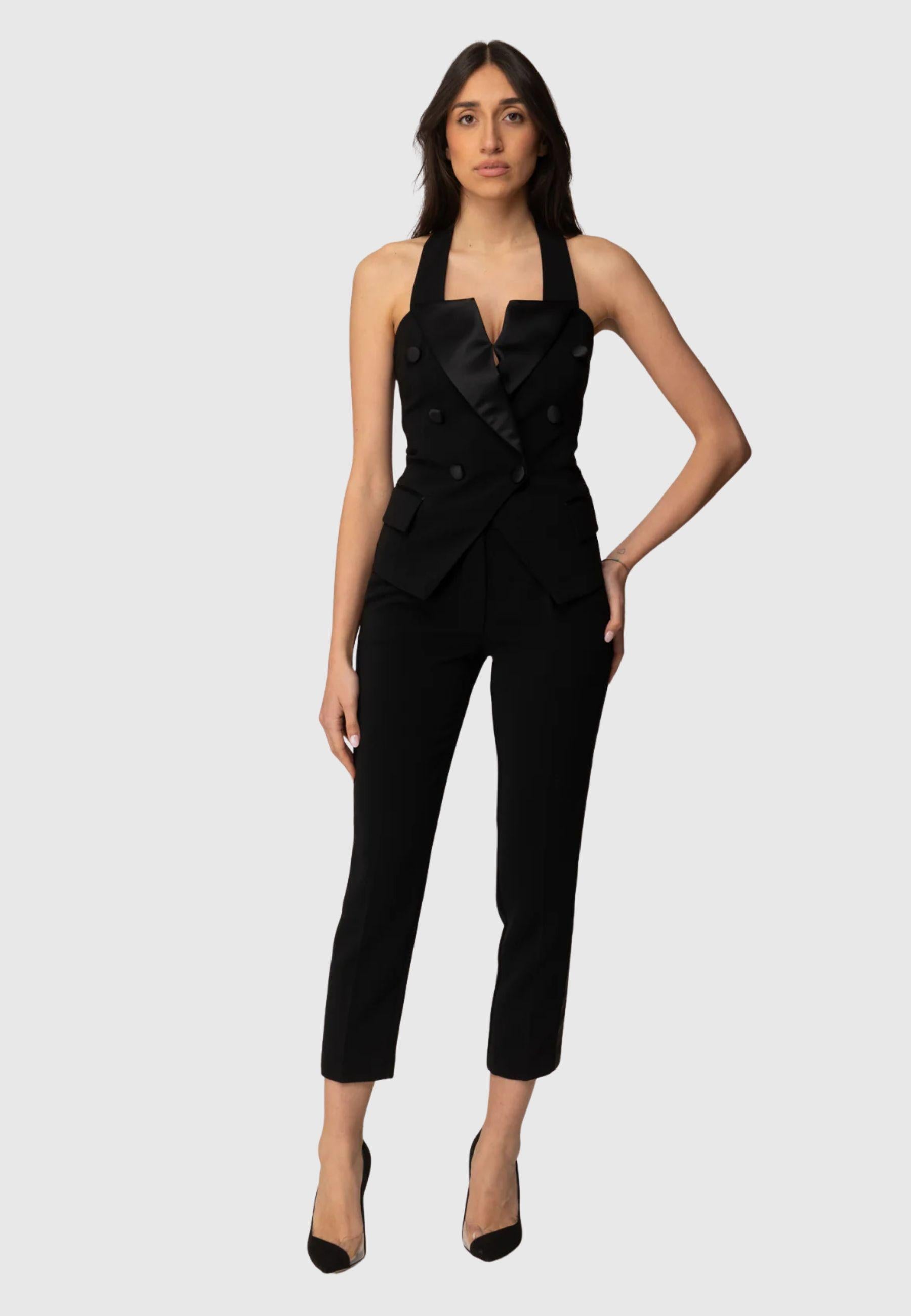 Gilet in cady con bottoni logati - Actitude 