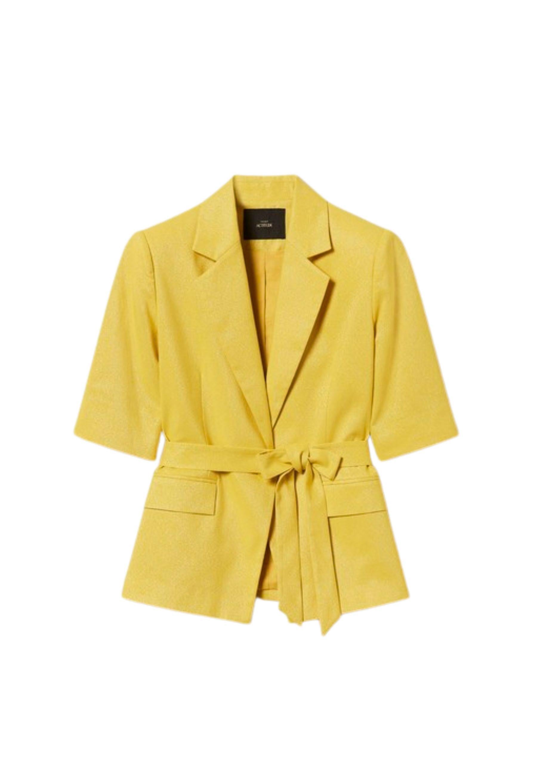 Blazer Actitude in misto cotone e lino lurex 