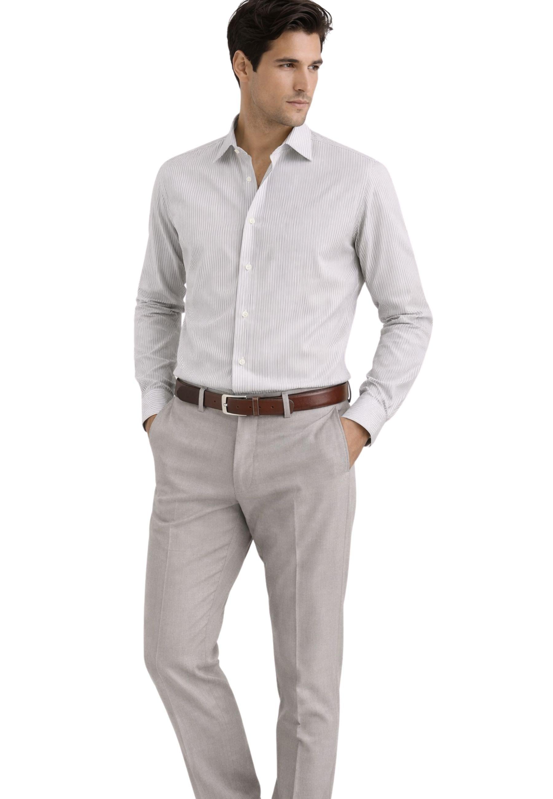 ALESSANDRO GHERARDI - Camicia rigata in puro cotone 