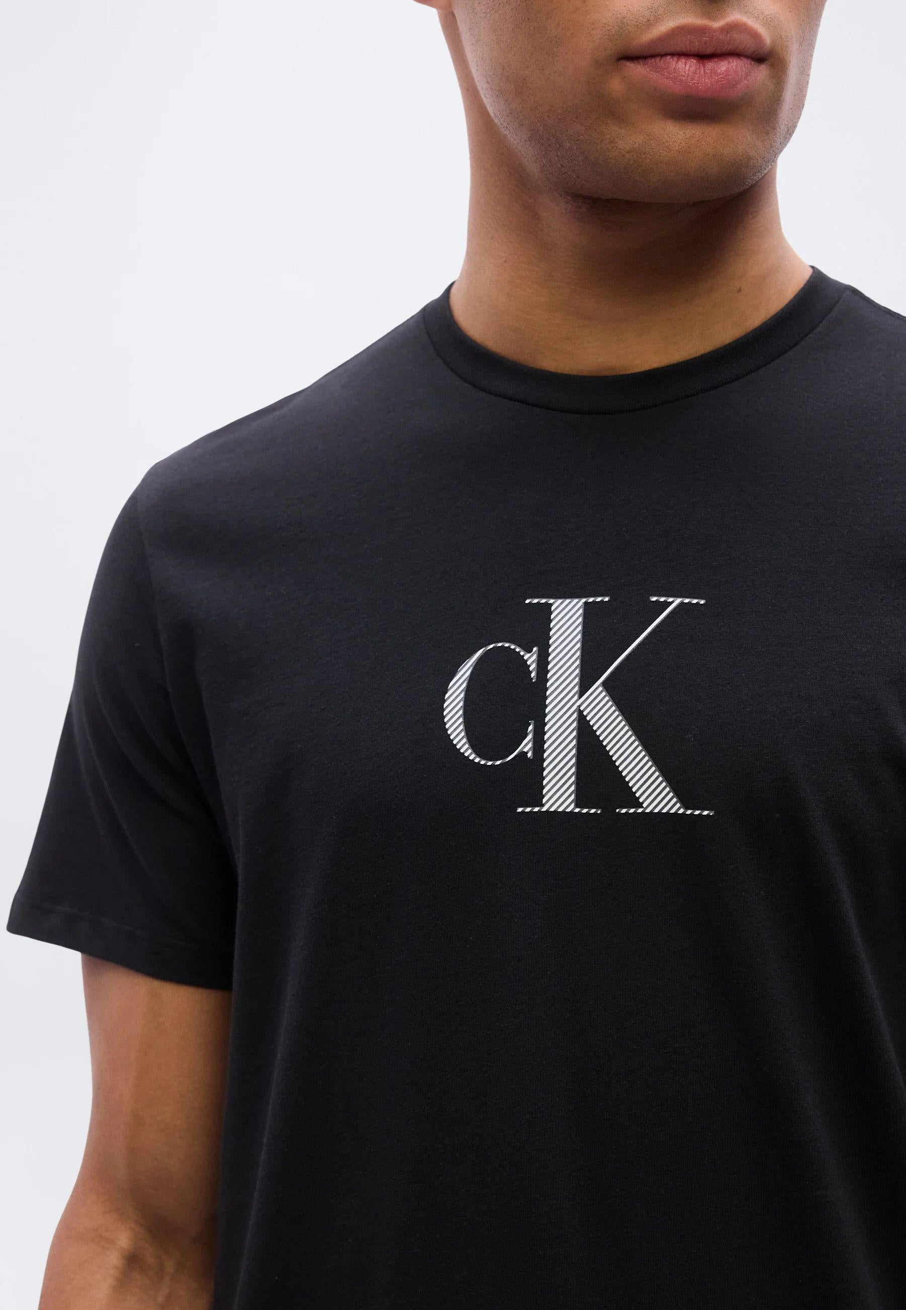 Calvin Klein - T-shirt logo CK in jersey di cotone 