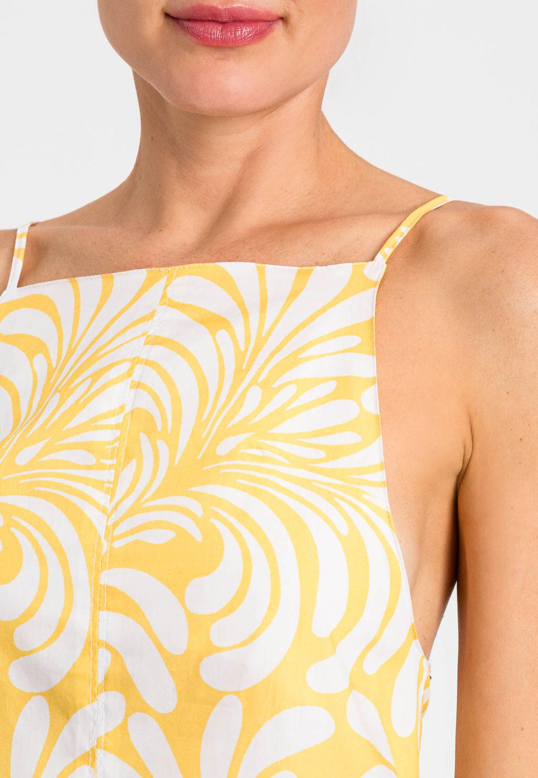 Twinset Abito Corto in Popeline di Cotone con Stampa Botanica 
