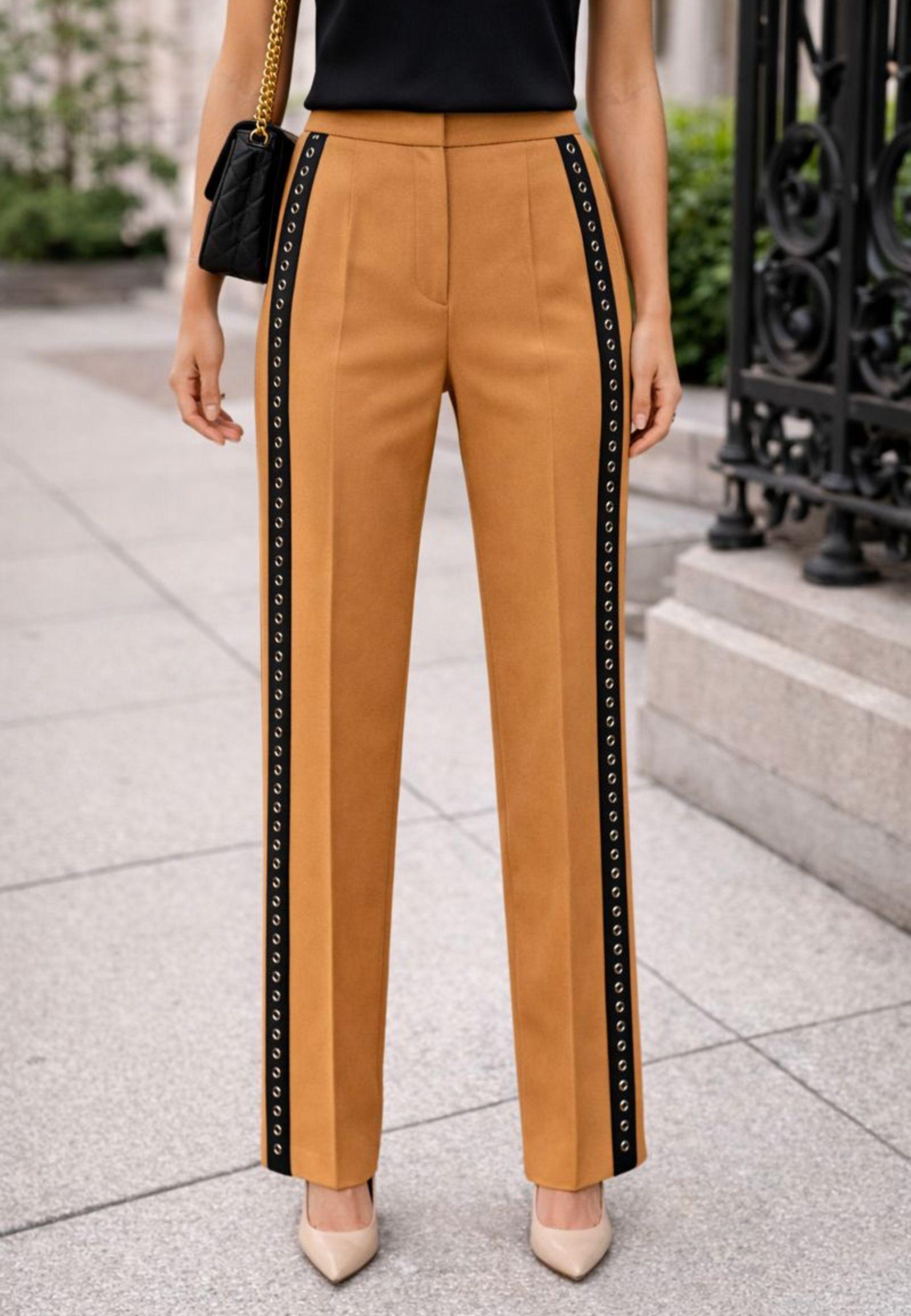 Pantalone donna CLIPS con bande laterali decorative 