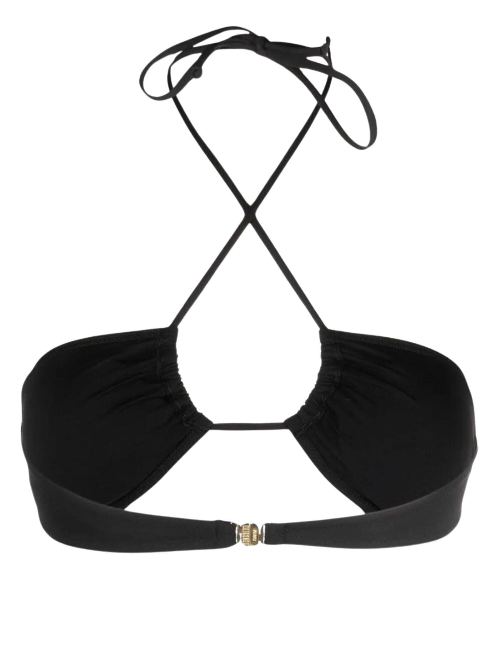 Top bikini con scollo all'americana 