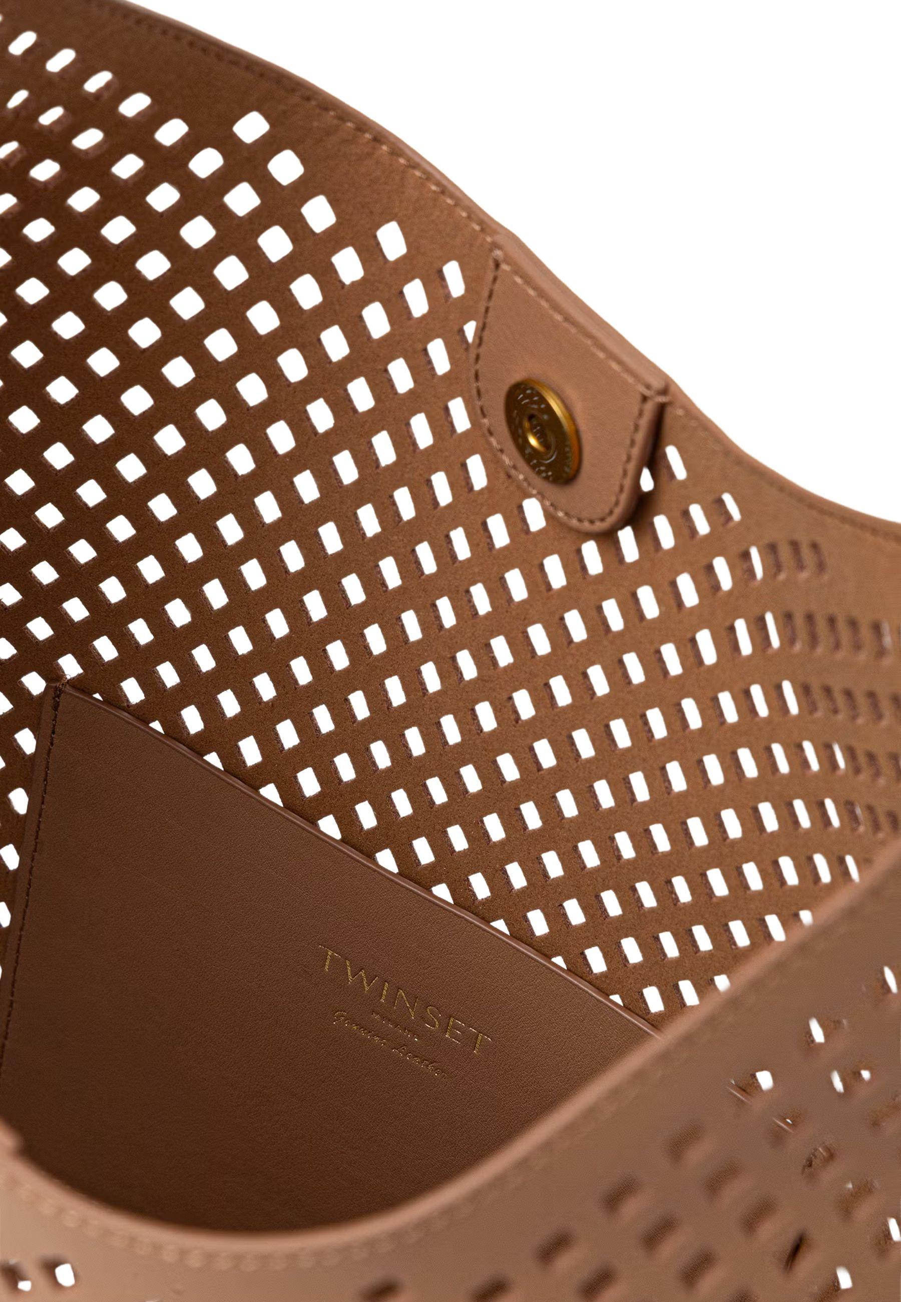 Borsa Shopper Grande in Vera Pelle Traforata 