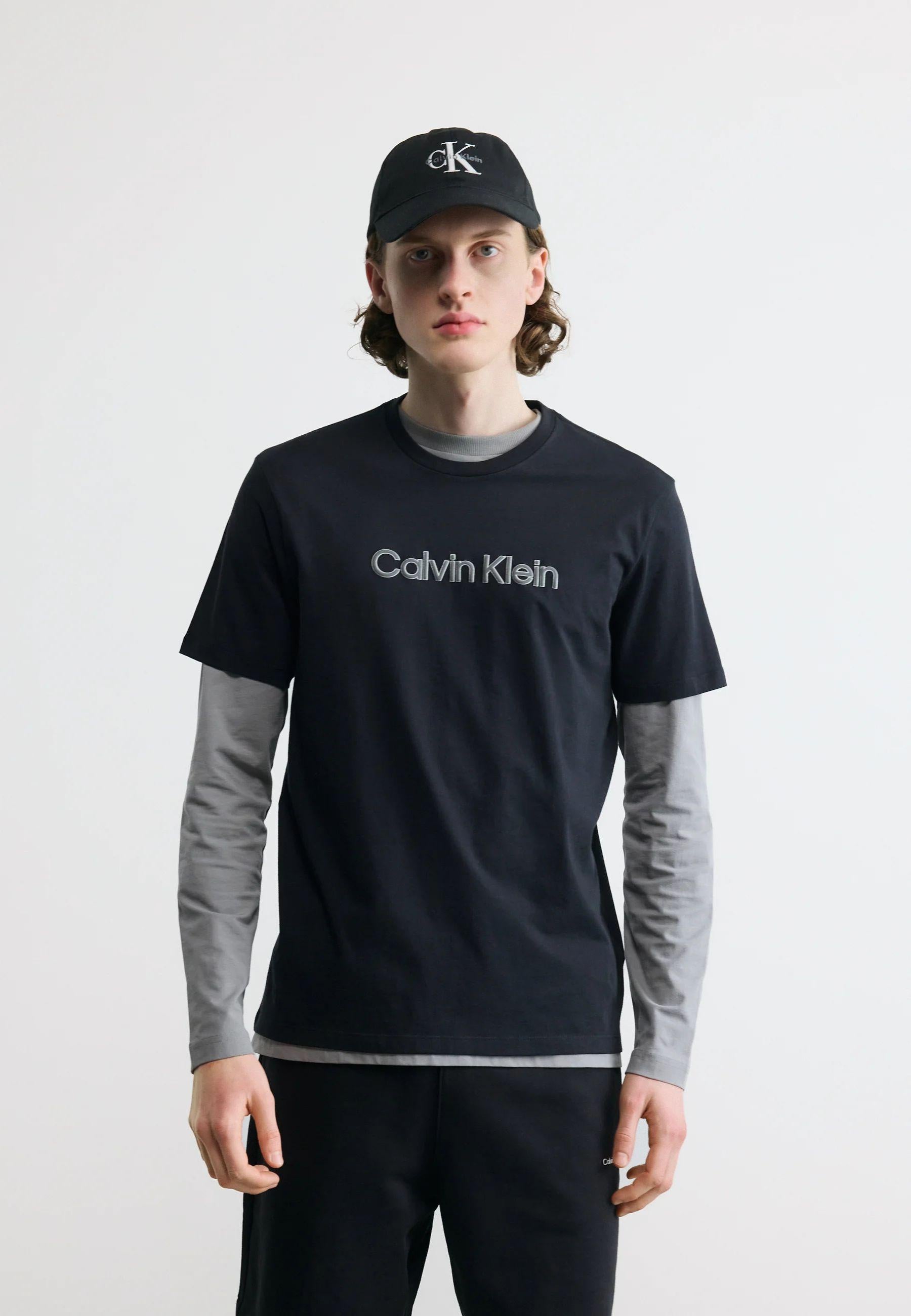 Calvin Klein - T-shirt logo in jersey di cotone 