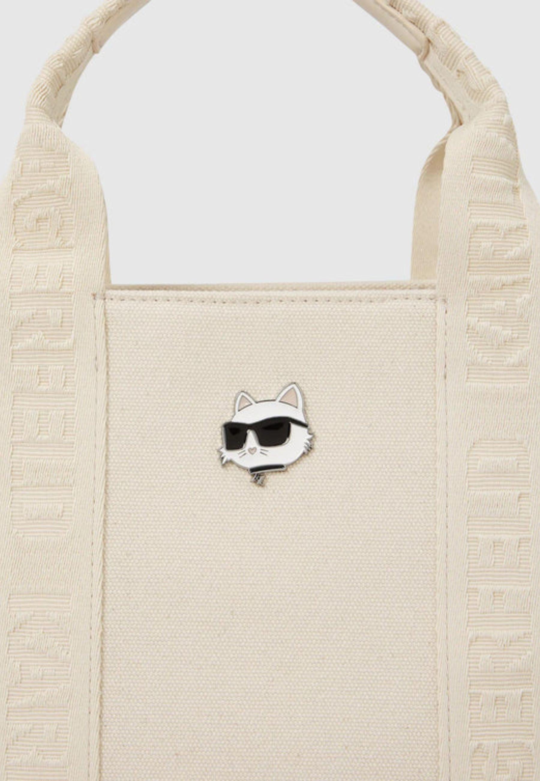 KARL LAGERFELD - Borsa Tote Quadrata con Spilla Ikon Choupette 
