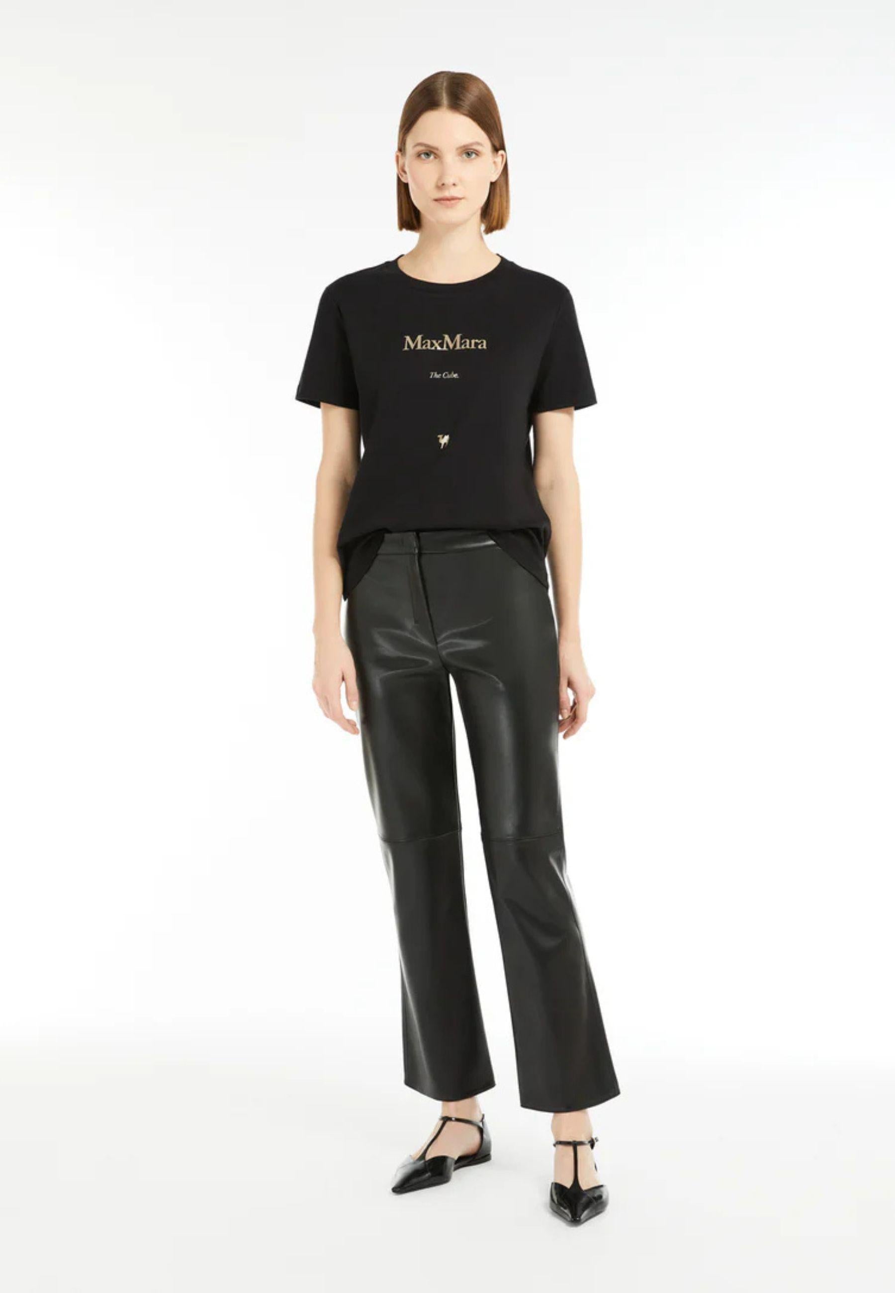 S Max Mara - T-shirt in cotone con stampa "The Cube" 