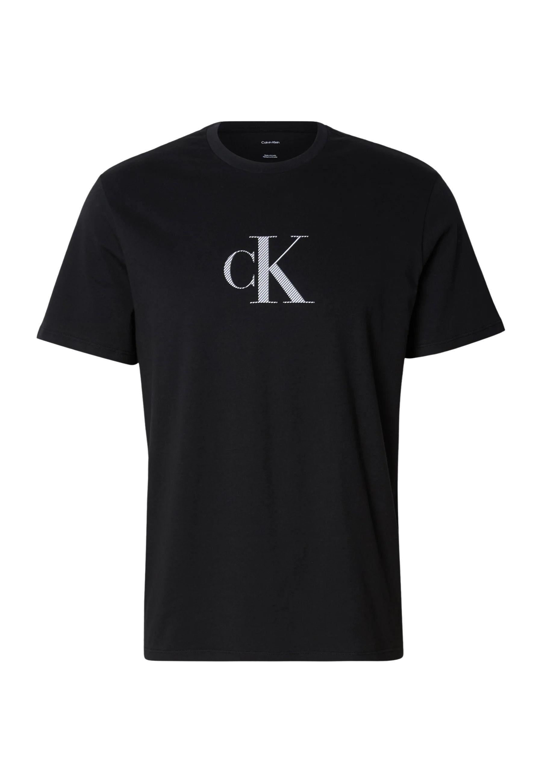 Calvin Klein - T-shirt logo CK in jersey di cotone 