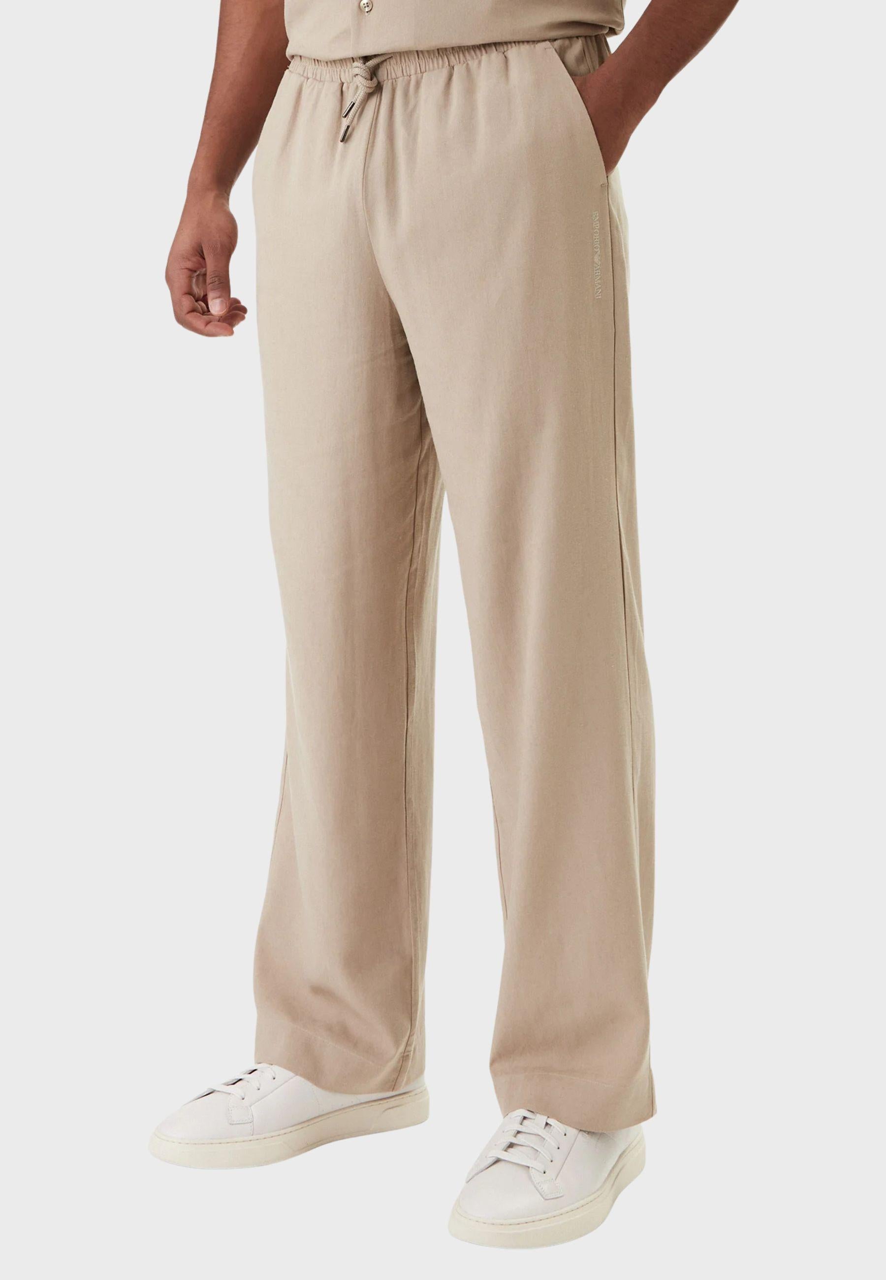 Pantaloni beachwear in misto lino 