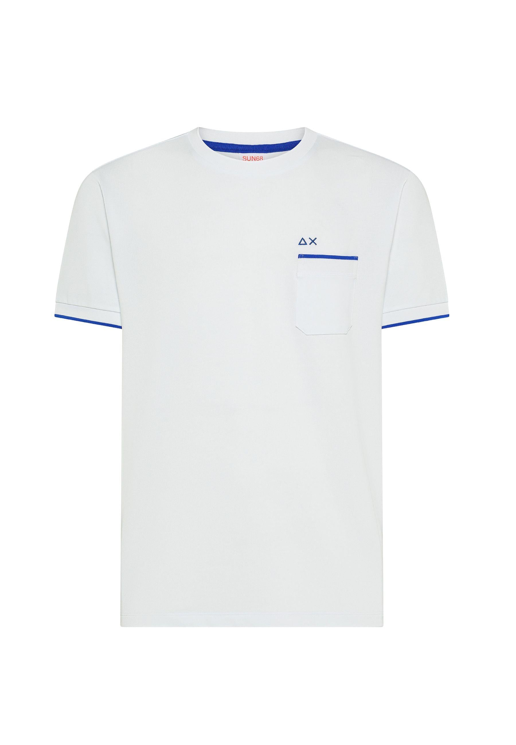 T-shirt in piquet di cotone bianco 