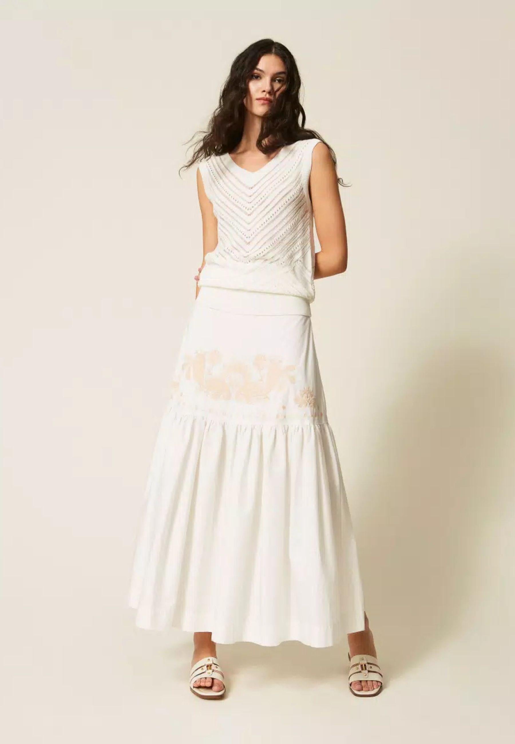 Actitude Top in Maglia Chevron in Misto Viscosa 