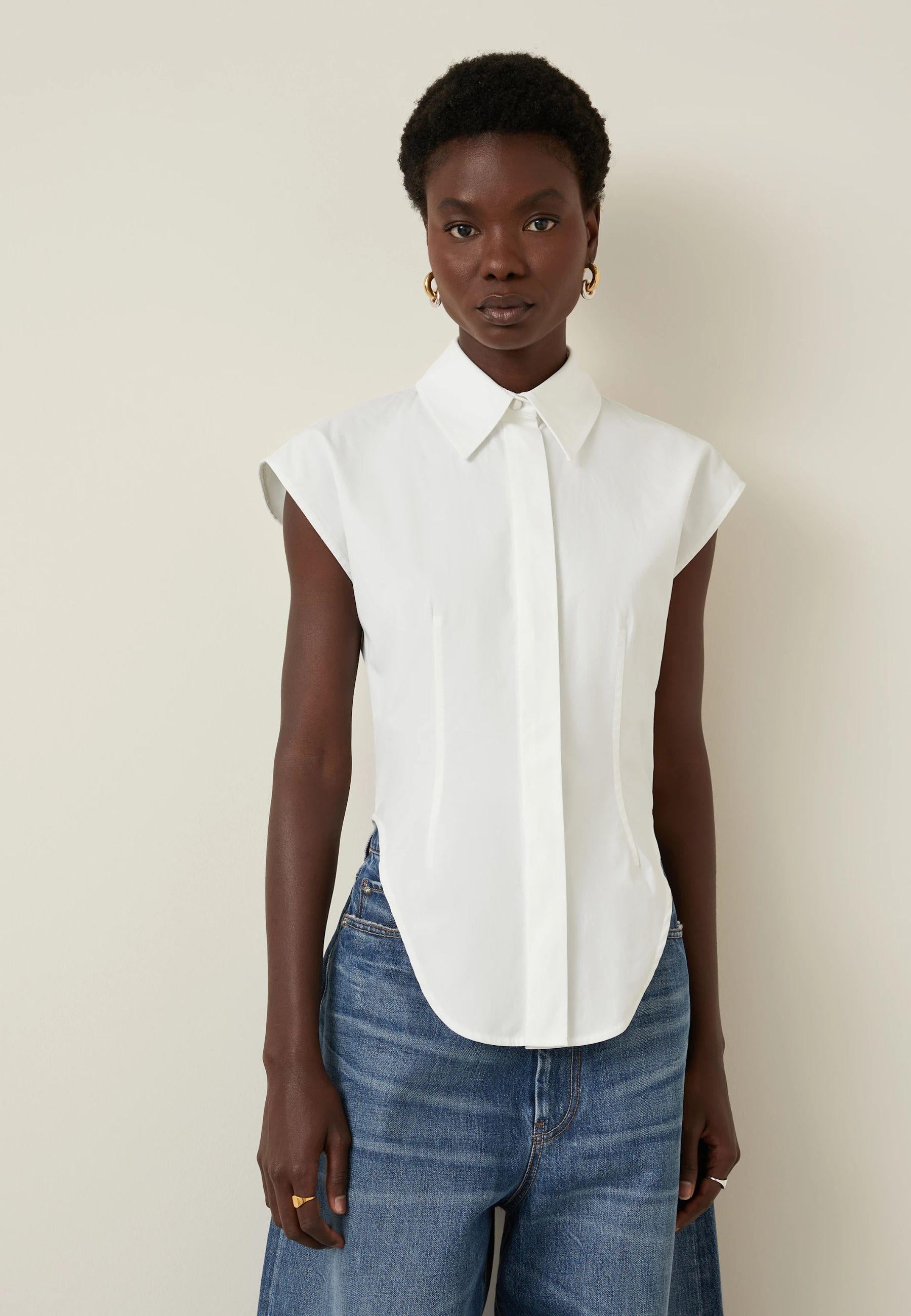 Sportmax - Blusa in popeline di cotone 