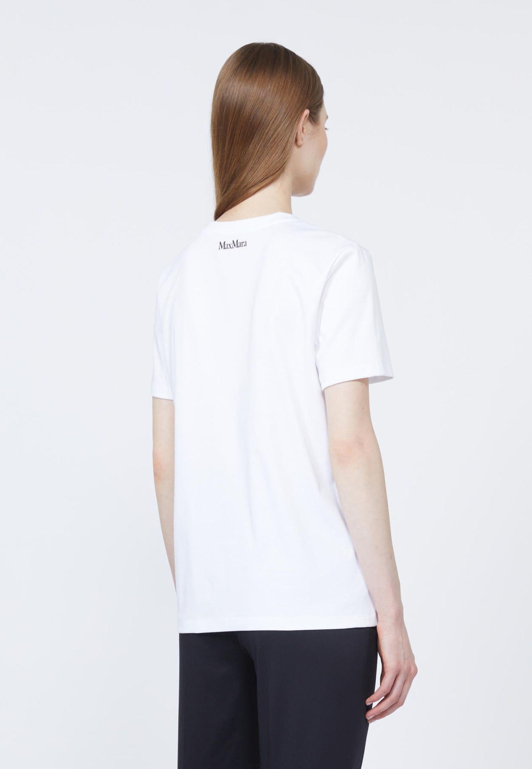 Max Mara Studio - T-shirt in puro cotone con stampa 
