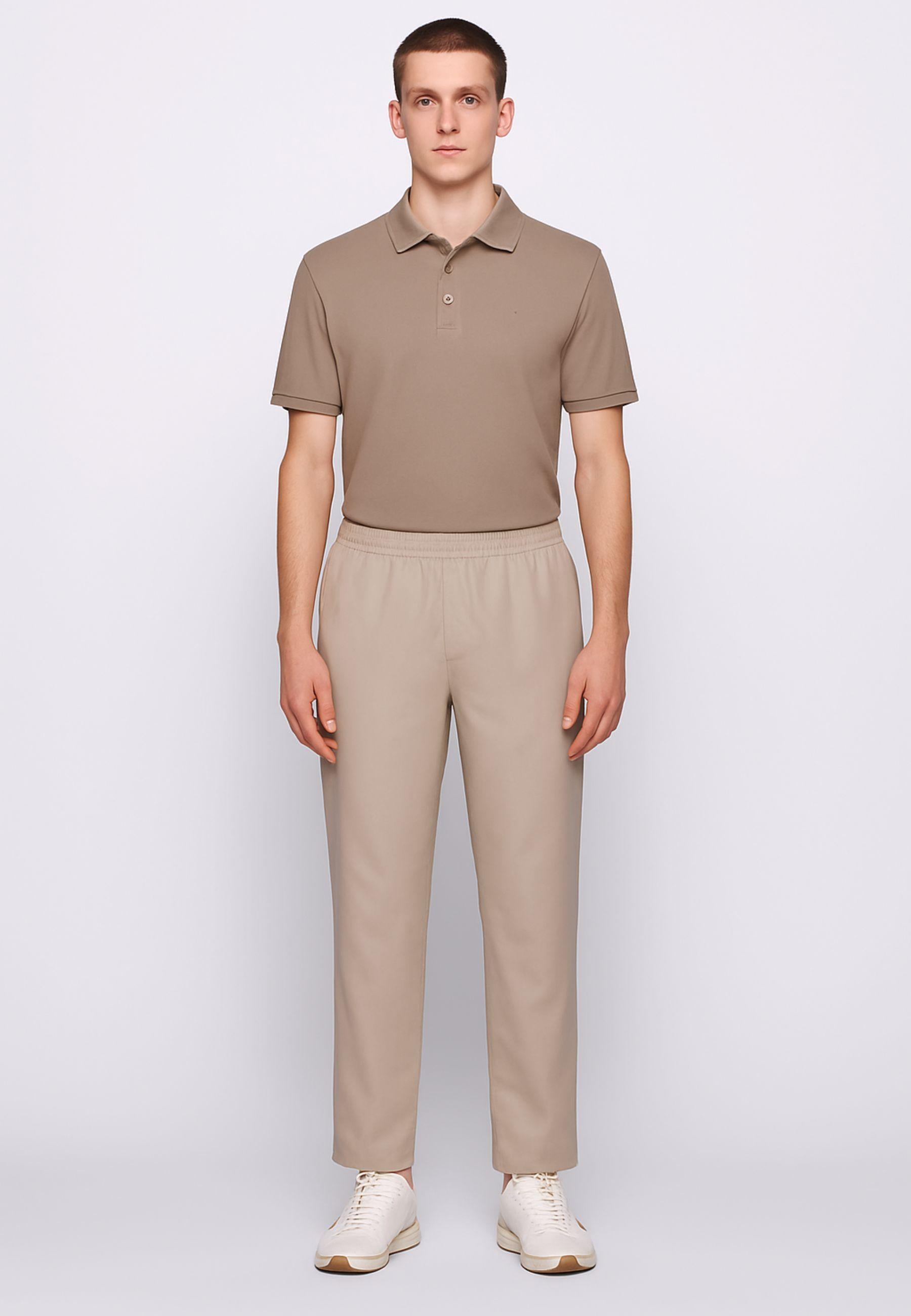 PANTALONE L30 COTTON STRETCH PULL UP RELAXED TAPERED<BR/> 