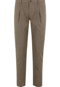 Pantalone Tiberio Briglia in cotone stretch colore fango