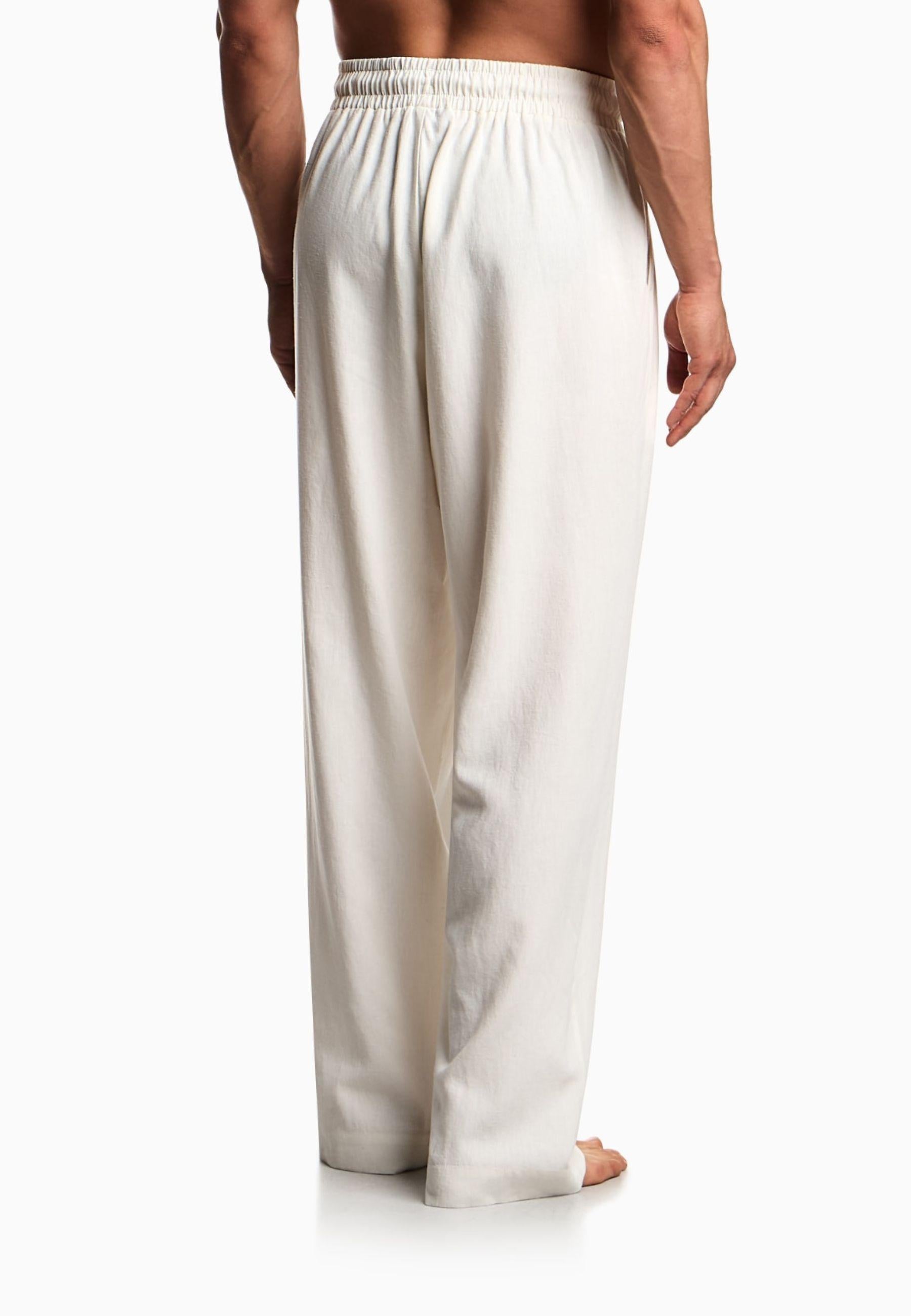 EMPORIO ARMANI - Pantaloni Beachwear in Misto Lino 