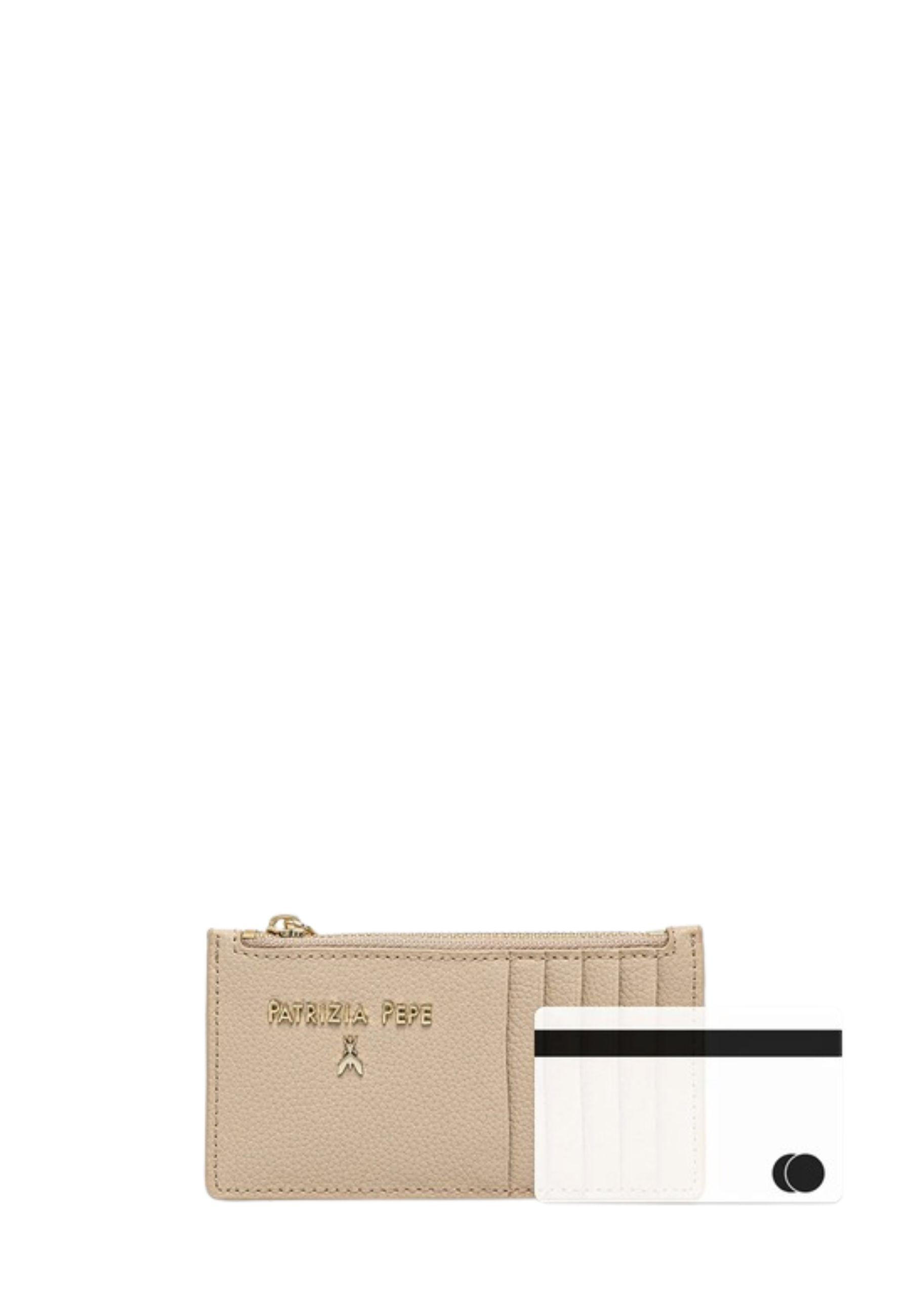 Portacarte Patrizia Pepe in pelle con logo Fly 