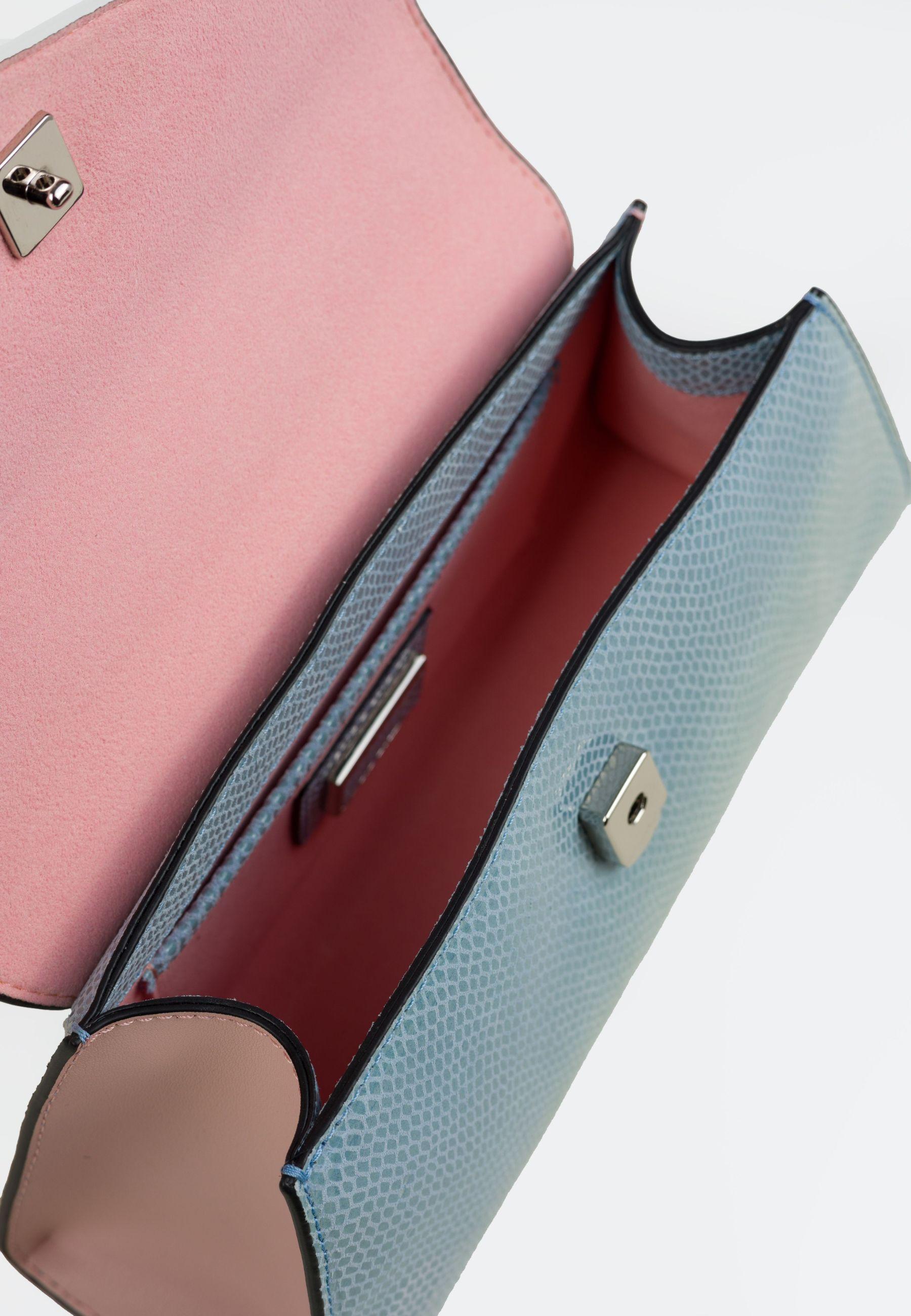 Borsa a mano PETIT IBISCO in vitello stampa pitone color block 