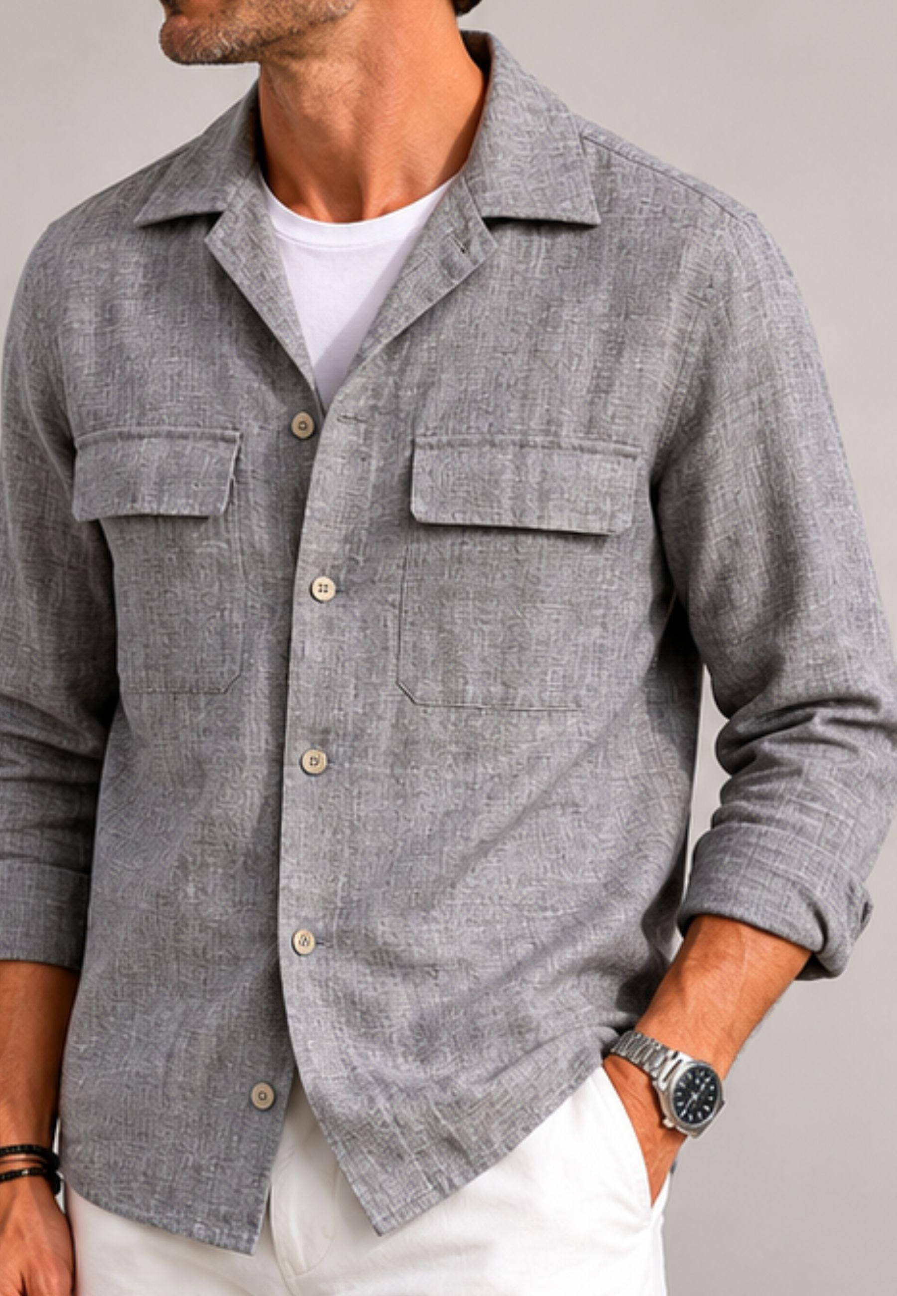 Camicia Giacca Briglia John in Lino Raffia 
