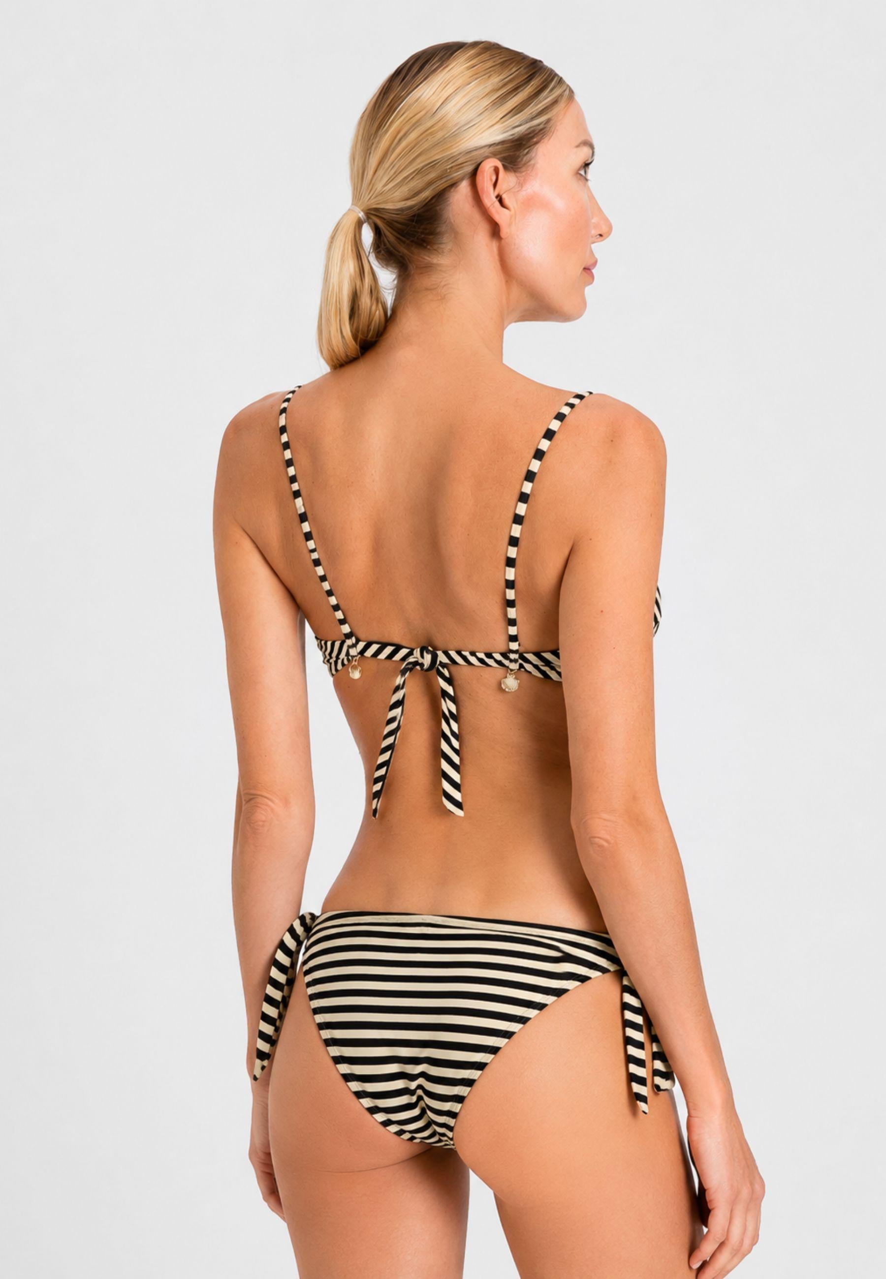 Bikini fascia con tanga reversibile a laccetti 