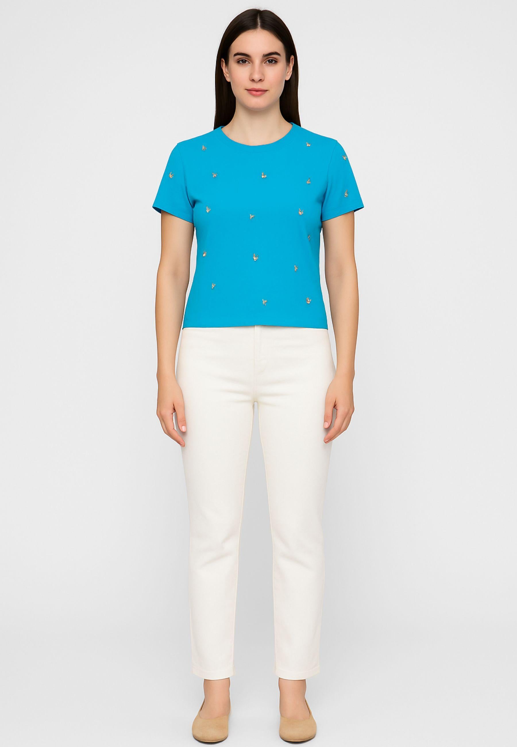 T-shirt con ricamo a mano 