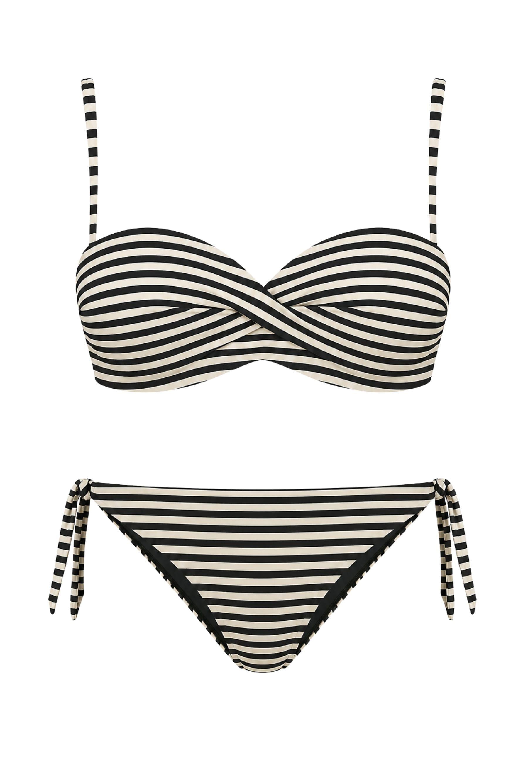 Bikini fascia con tanga reversibile a laccetti 