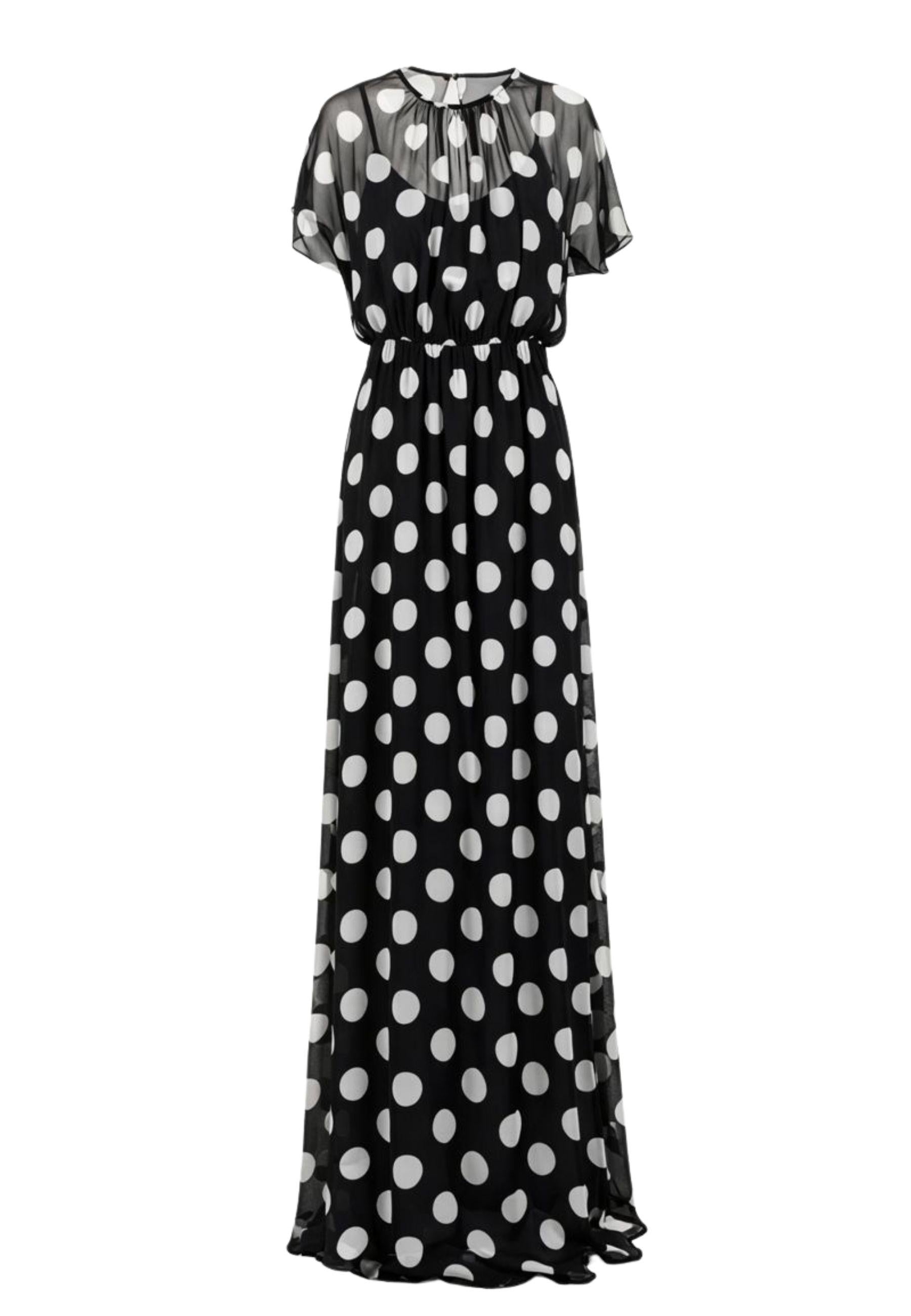Abito lungo in chiffon 