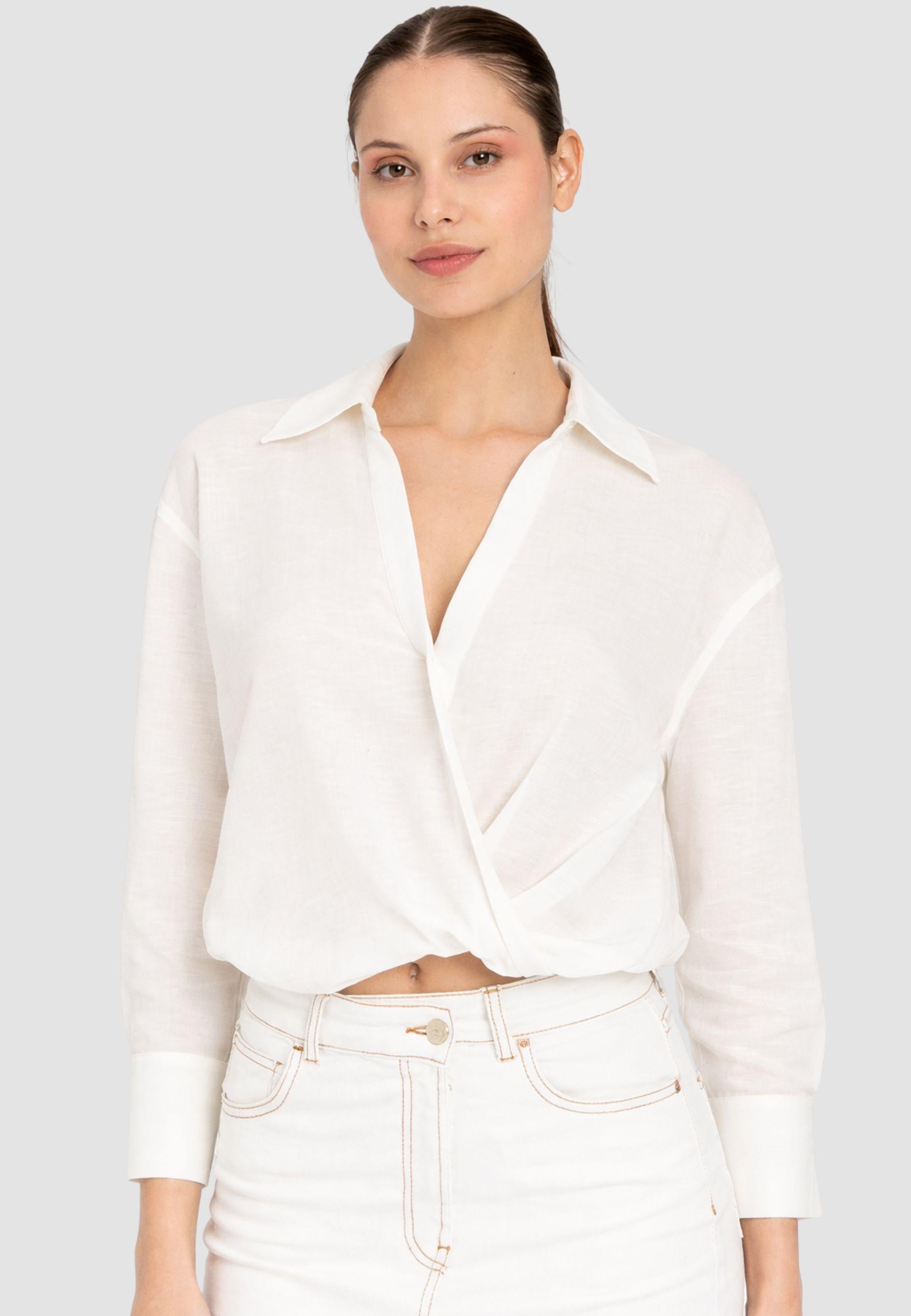 Camicia Actitude in misto lino e viscosa 